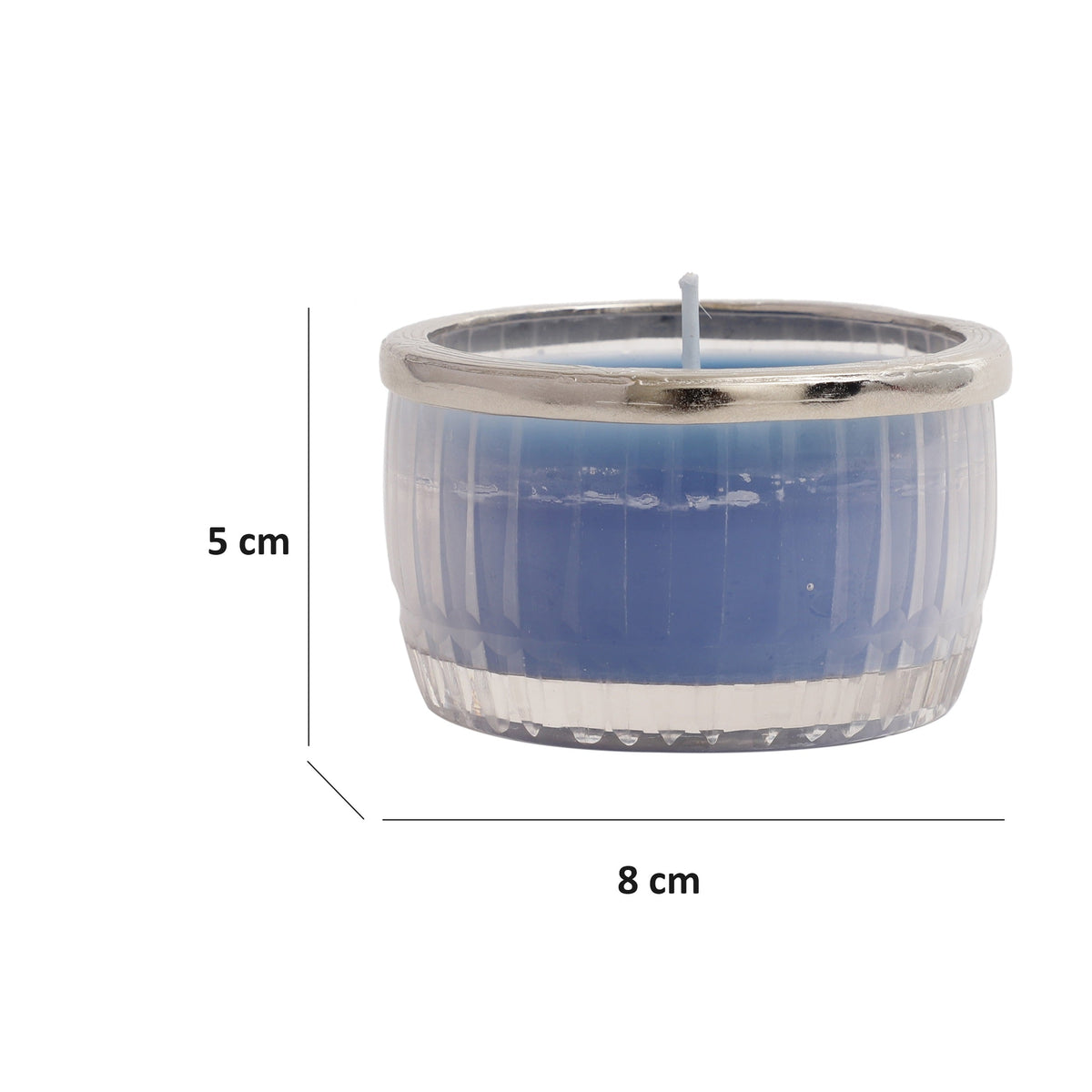 Ocean Breeze Blue Scented Candle Glass Jar With Silver Ring M.M.I. OVERSEAS