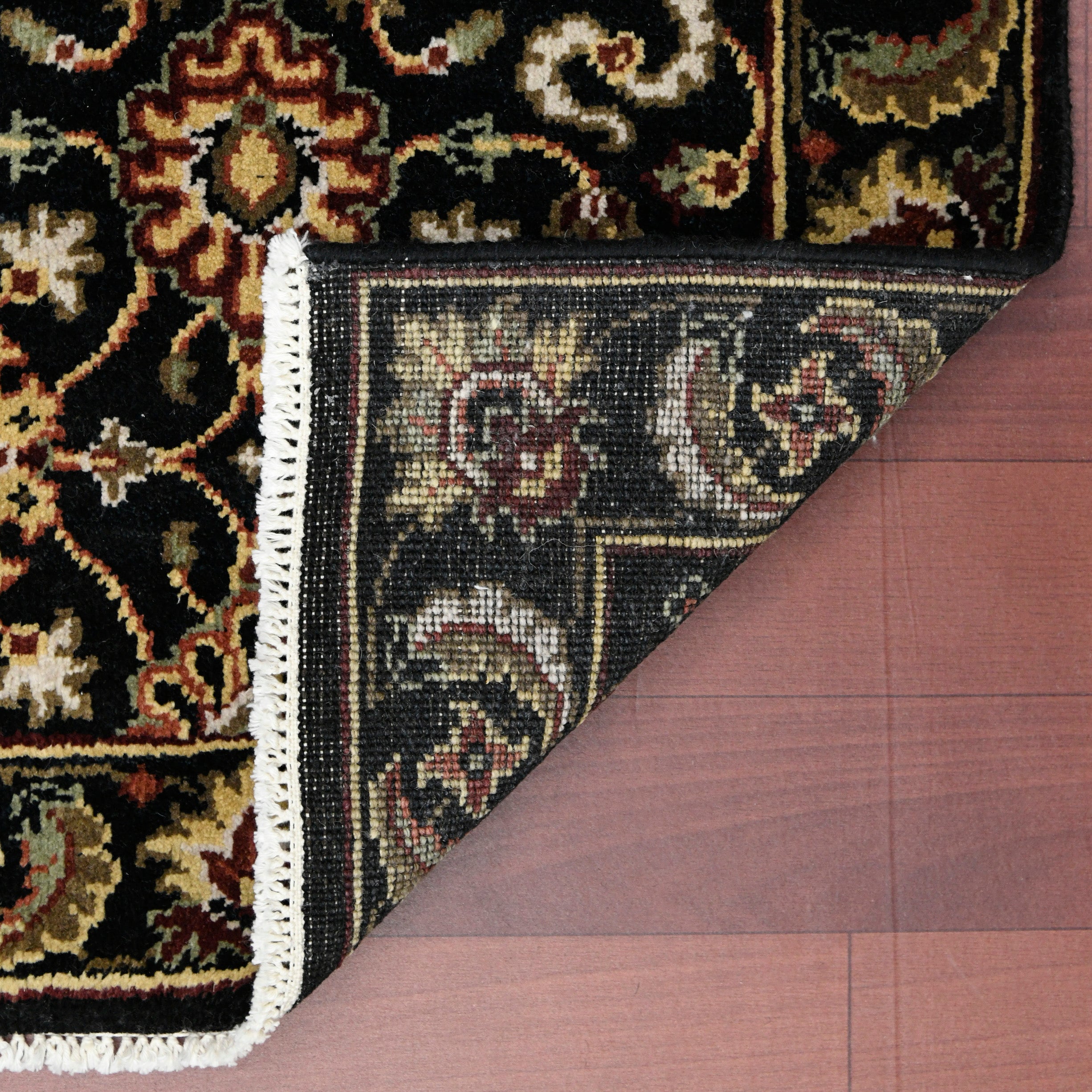 Luxor Classic Pattern Hand Knotted Rectangle Anti-Skid Designer Carpet, Prayer Rug For Office Cabins, Small Living Spaces - 2'X3'