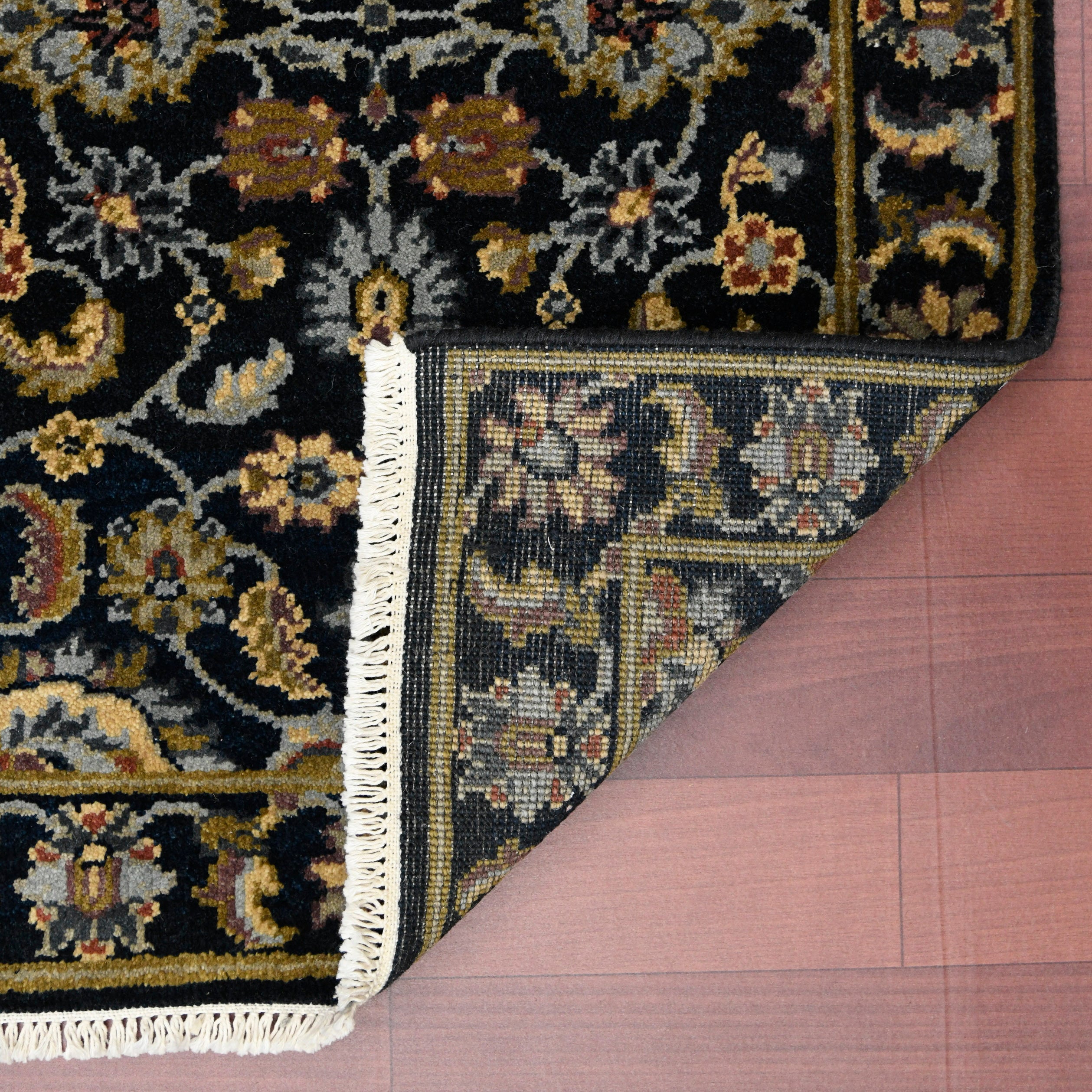 Luxor Classic Pattern Hand Knotted Rectangle Anti-Skid Designer Carpet, Prayer Rug For Office Cabins, Small Living Spaces - 2'X3'