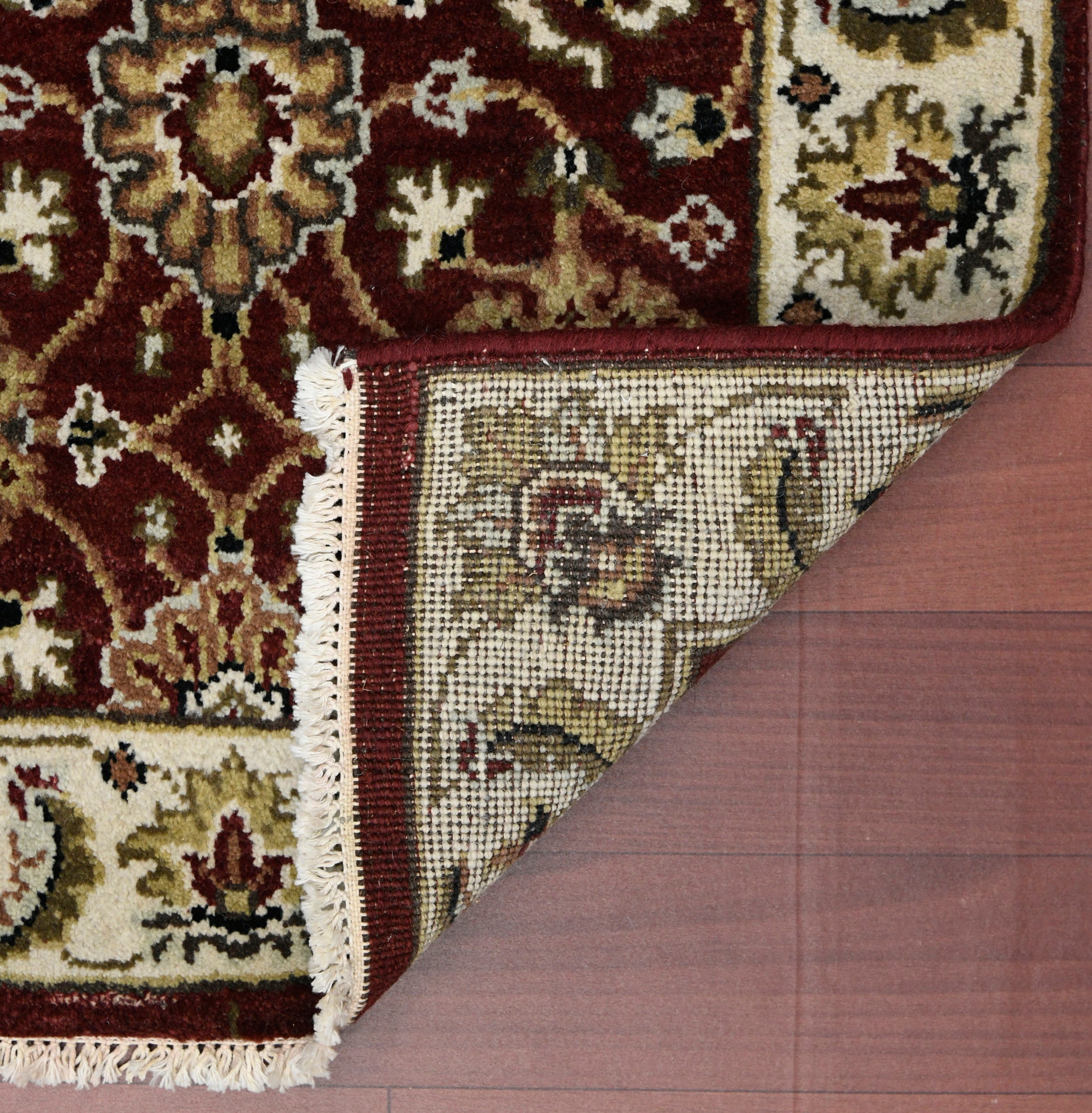 Luxor Classic Pattern Hand Knotted Rectangle Anti-Skid Designer Carpet, Prayer Rug For Office Cabins, Small Living Spaces - 2'X3'