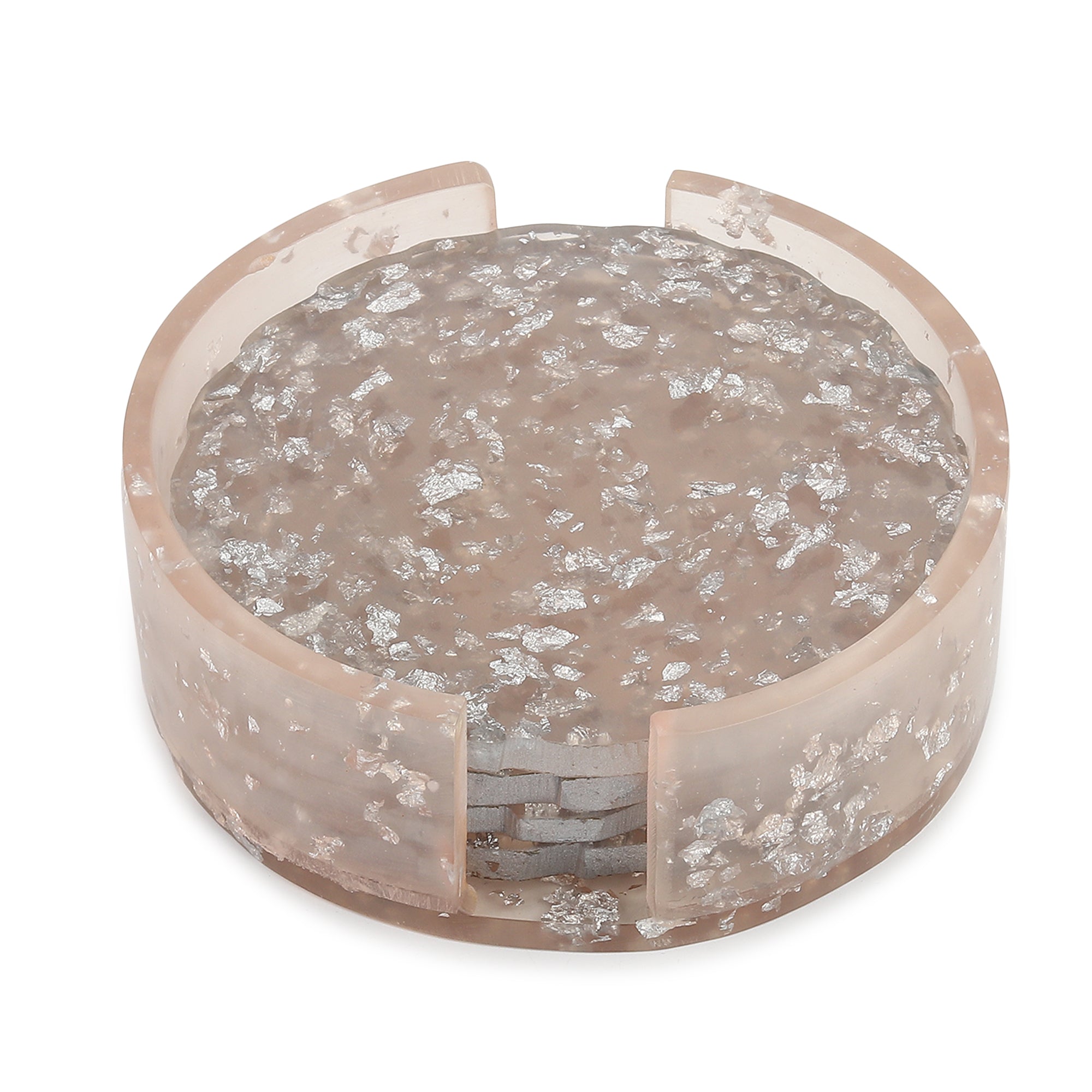 Silver Petal Coaster Set M.M.I. OVERSEAS