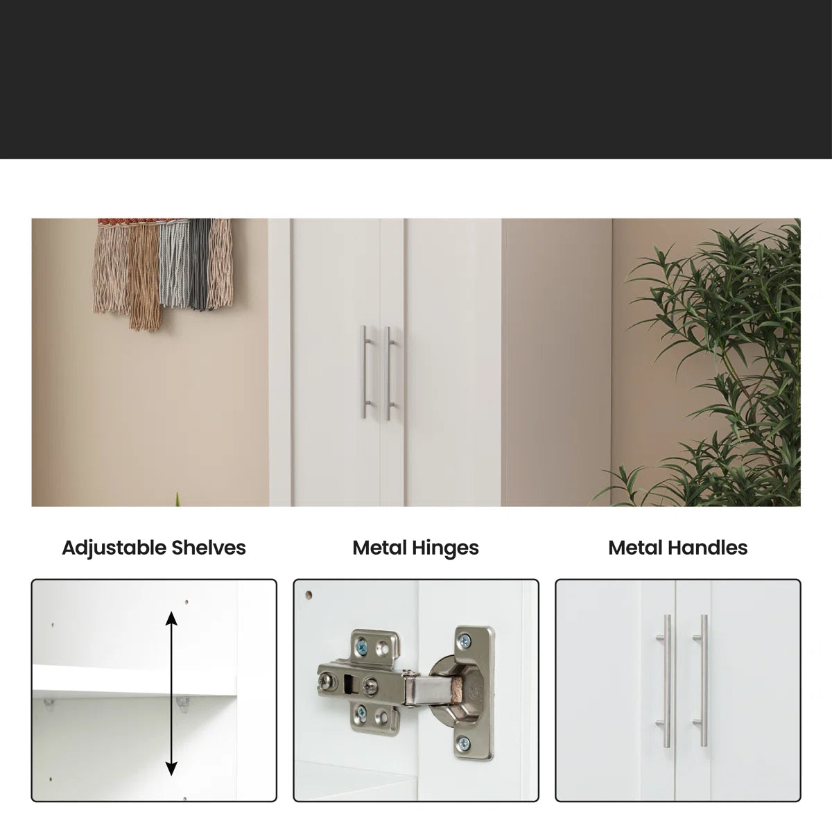 Blondean Bedroom Armoire – Space-Saving Wardrobe Closet with Ample Storage-OUCH CART | Wardrobe