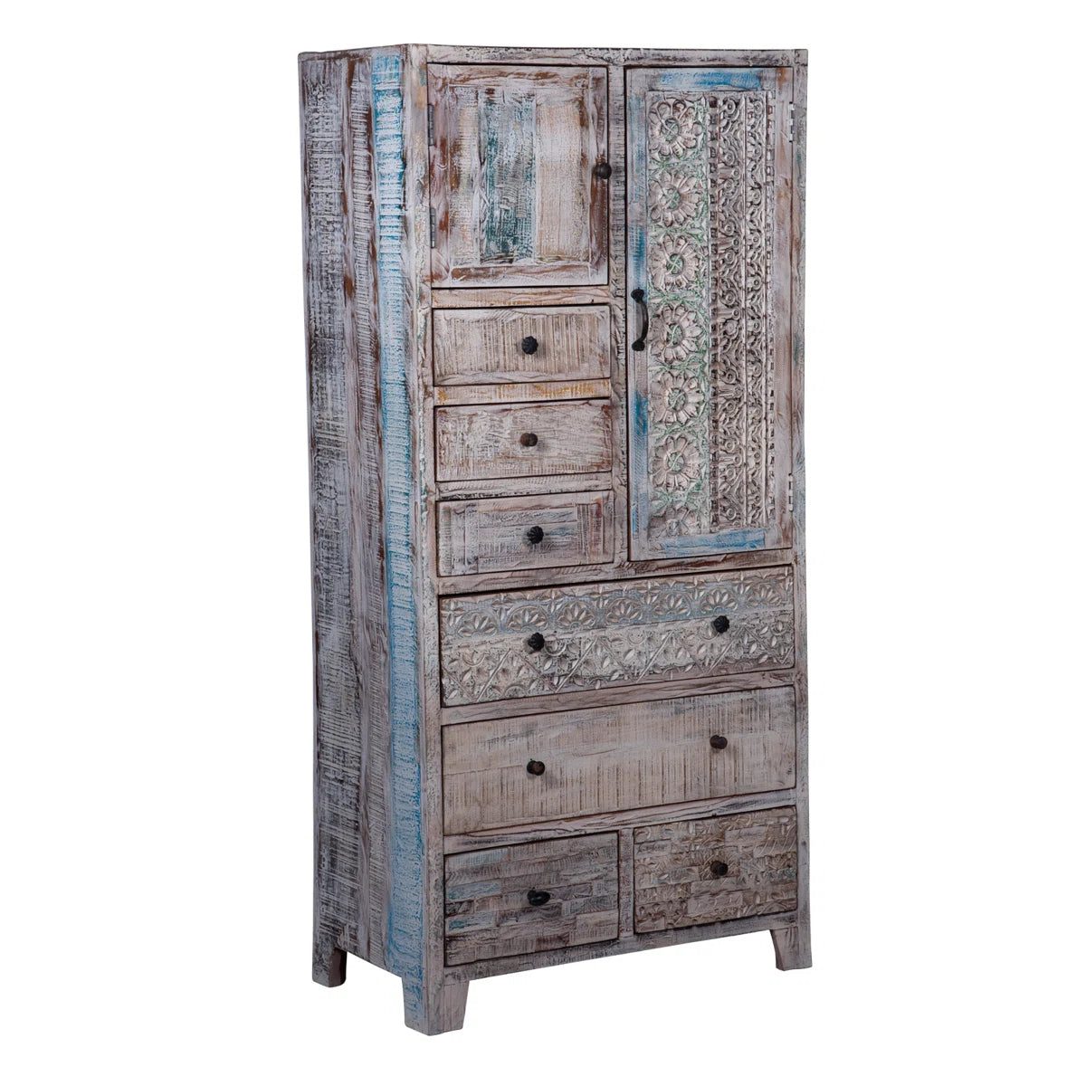 Eilidhi Wooden Armoire Solid Wood Wardrobe Stylish Bedroom Furniture-OUCH CART | Wardrobe