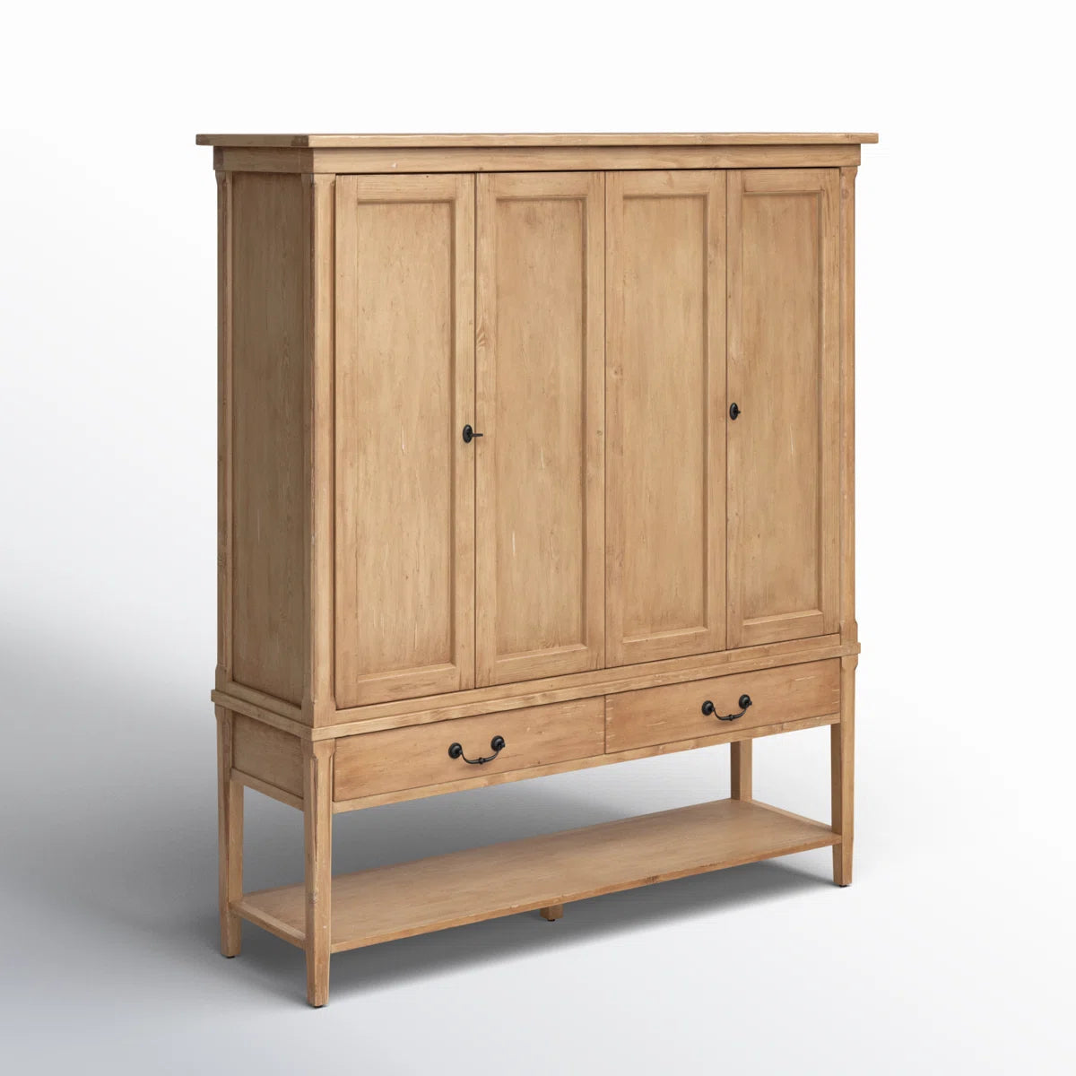 Annabel 4-Door Solid Wood Wardrobe Armoire Minimalist Stylish Storage OUCH CART