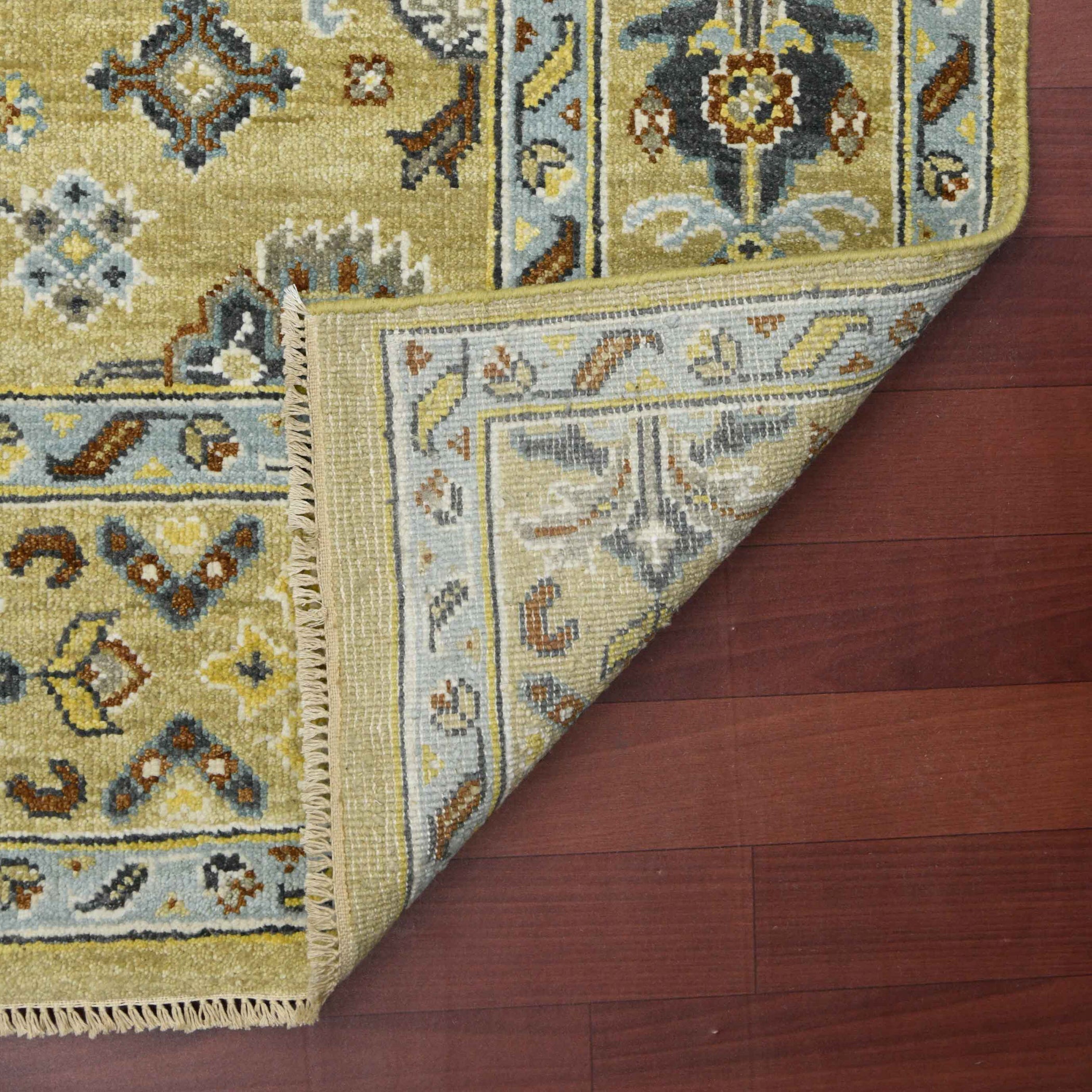 Bristol Traditional Pattern Hand Knotted Rectangle Anti-Skid Designer Carpet, Area Rug For Bed Room, Living Room - 9'x12' Saraswati Global