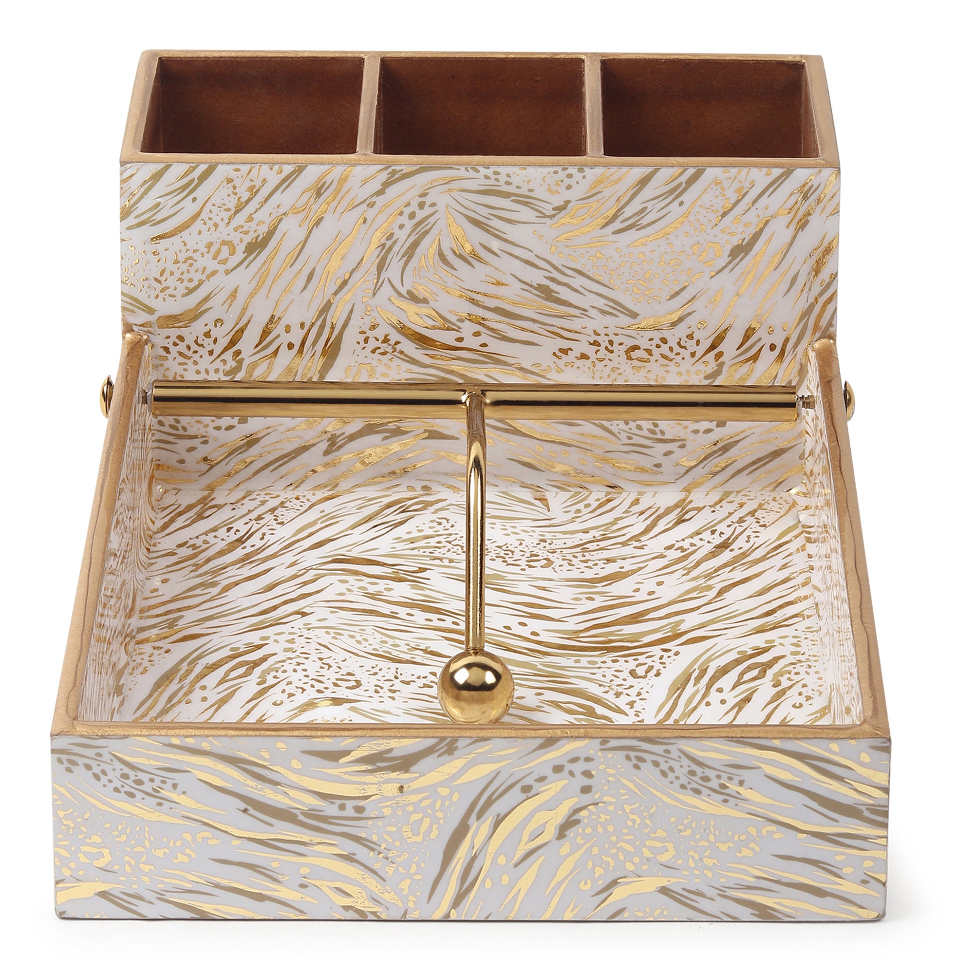 Zivra Gold Cutlery and Tissue Holder - OUCHCART
