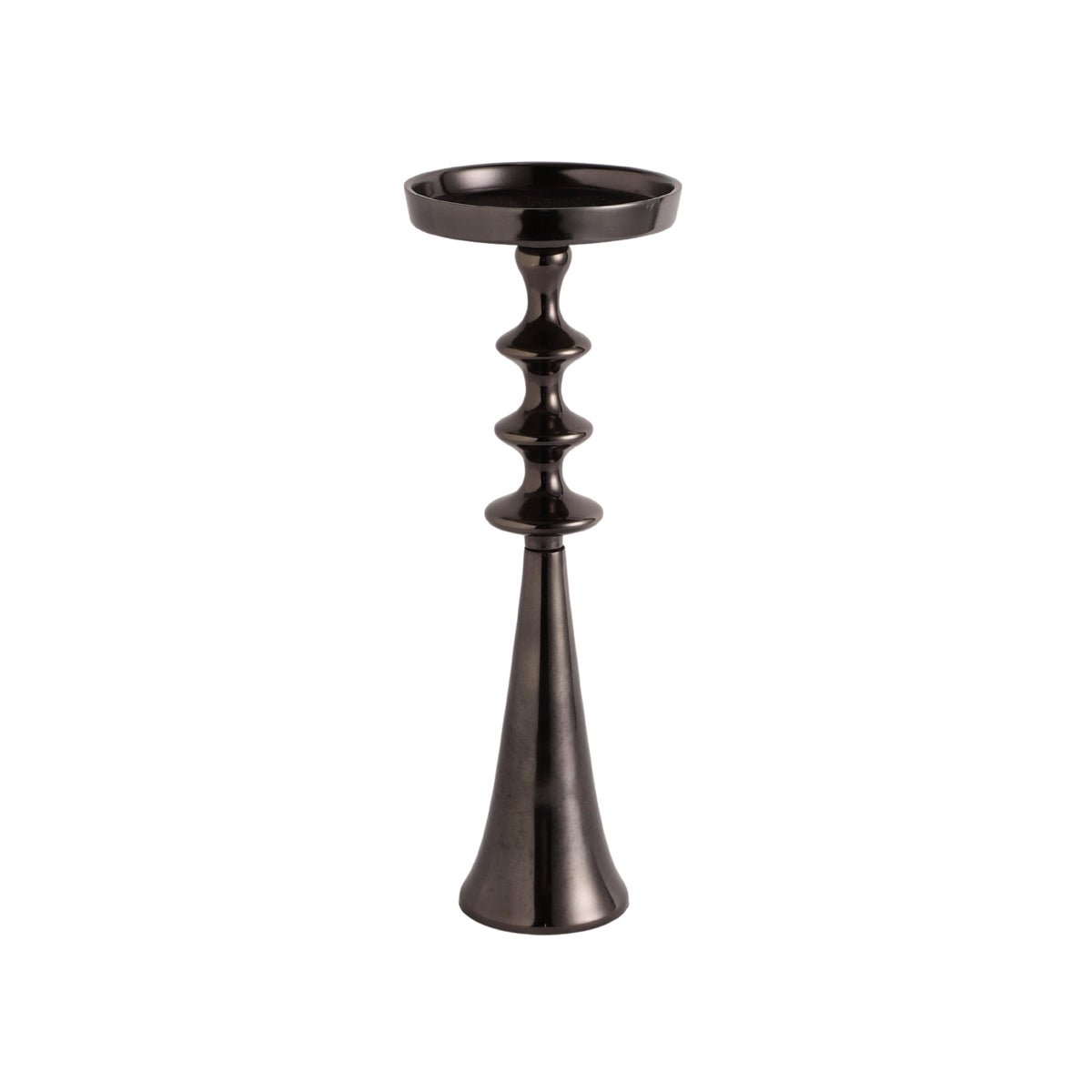 Altar Flame Black Silver Candle holder M.M.I. OVERSEAS