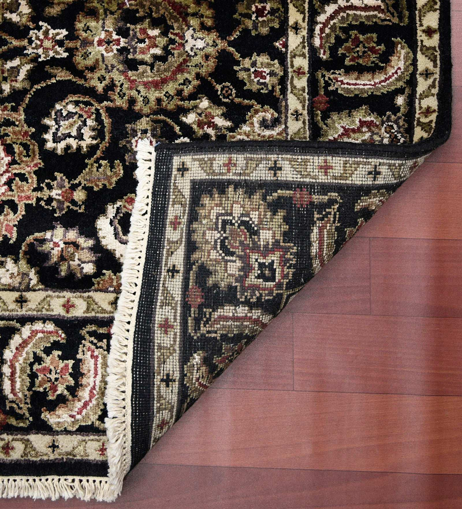 Luxor Classic Pattern Hand Knotted Rectangle Anti-Skid Designer Carpet, Prayer Rug For Office Cabins, Small Living Spaces - 4'X6'