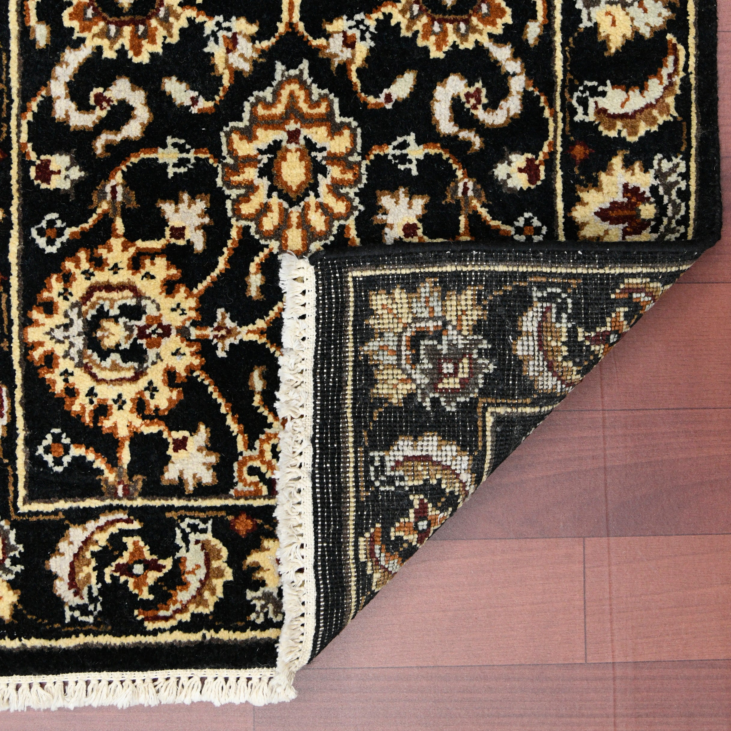 Luxor Classic Pattern Hand Knotted Rectangle Anti-Skid Designer Carpet, Prayer Rug For Office Cabins, Small Living Spaces - 2'X3'