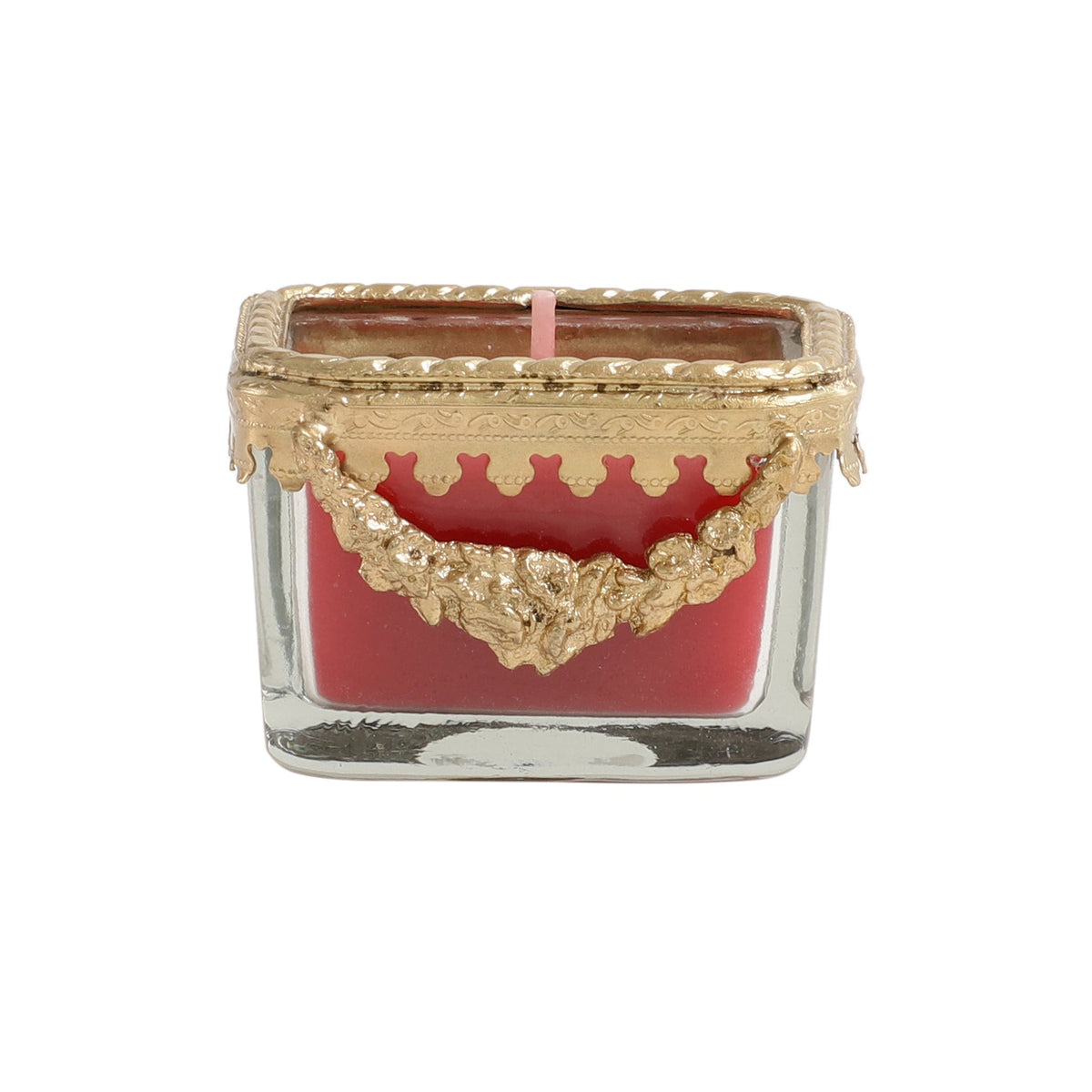 cherry blossom red scented candle glass jar with Golden ring M.M.I. OVERSEAS