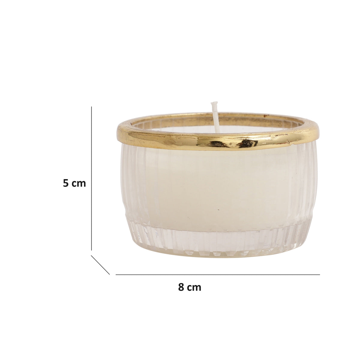 snowy whisper white scented candle glass jar with Golden Ring M.M.I. OVERSEAS