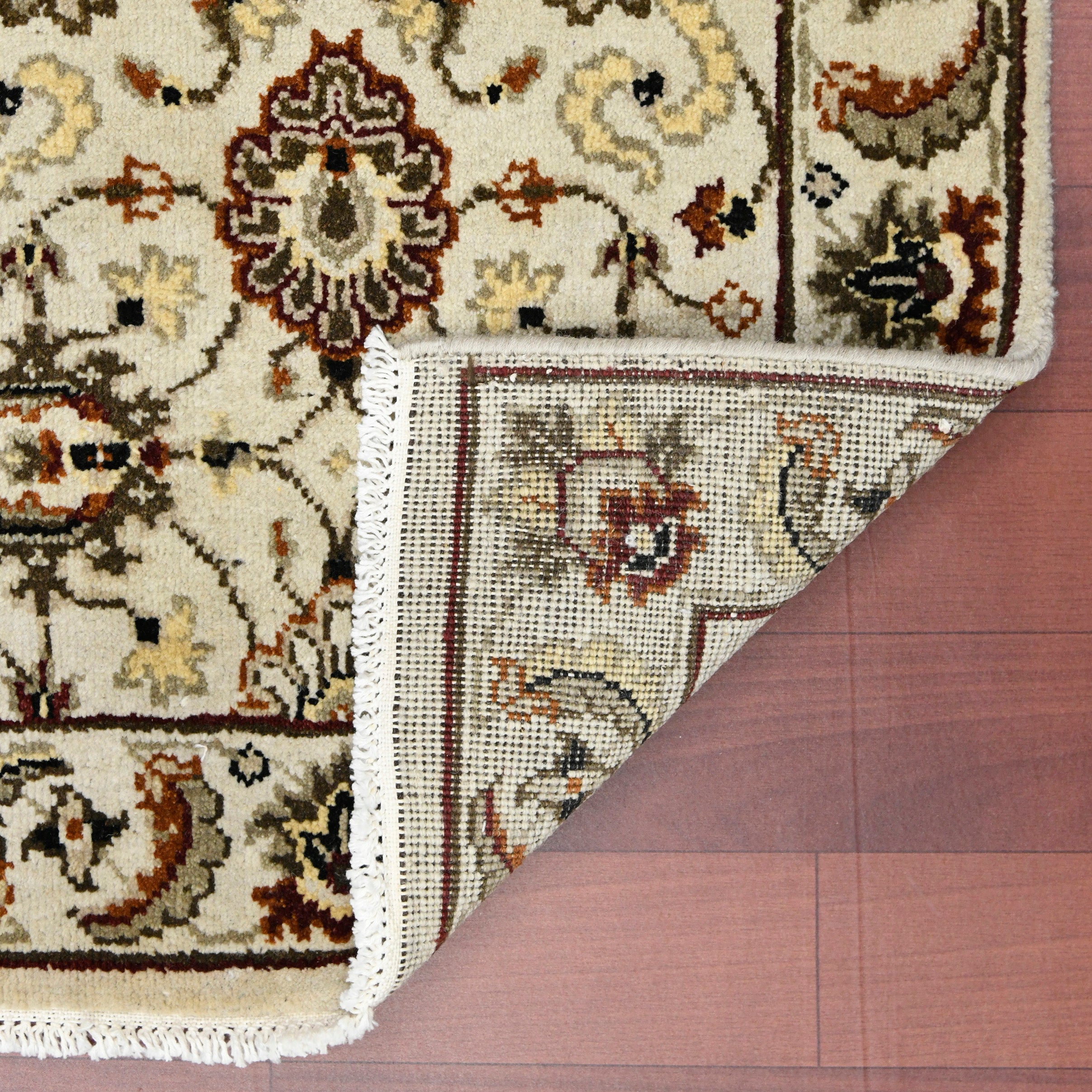 Luxor Classic Pattern Hand Knotted Rectangle Anti-Skid Designer Carpet, Prayer Rug For Office Cabins, Small Living Spaces - 2'X3'