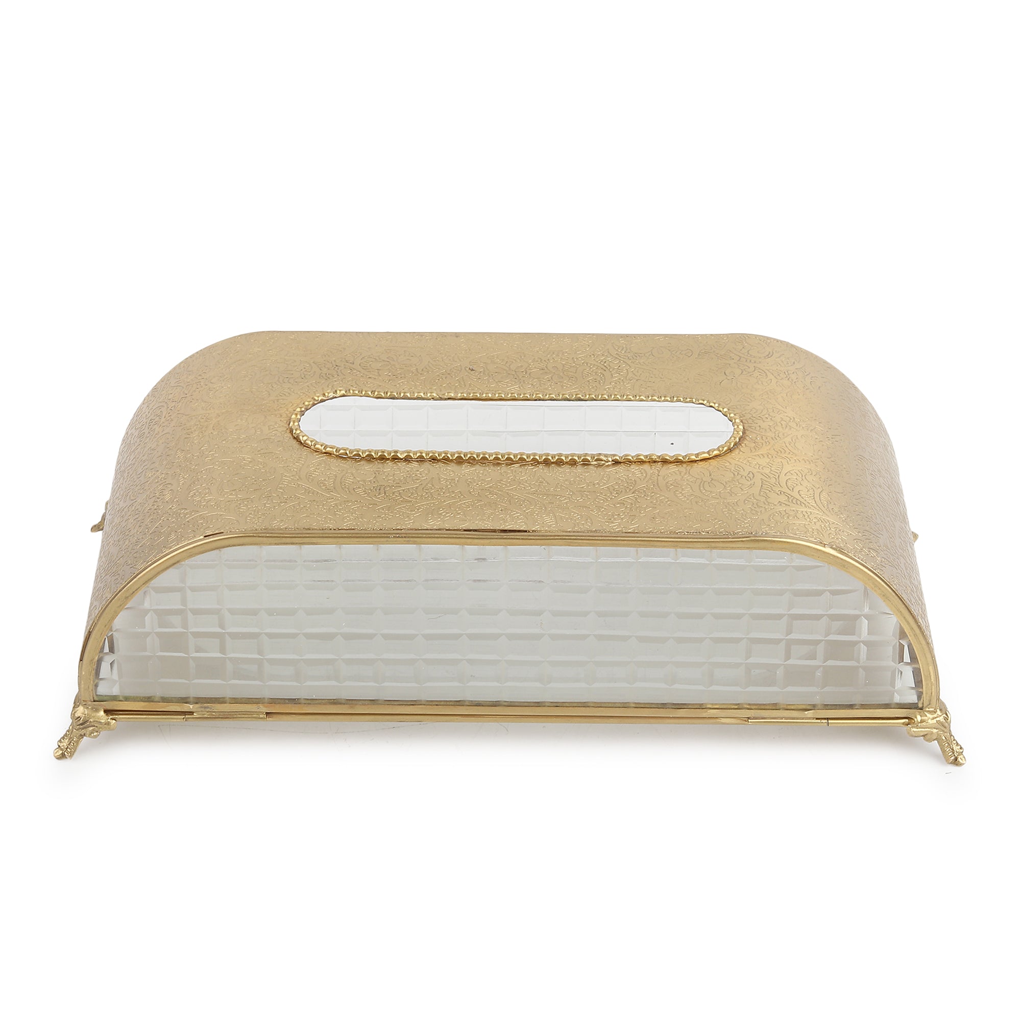 Sleek Slant Square Crystal Tissue Holder M.M.I. OVERSEAS