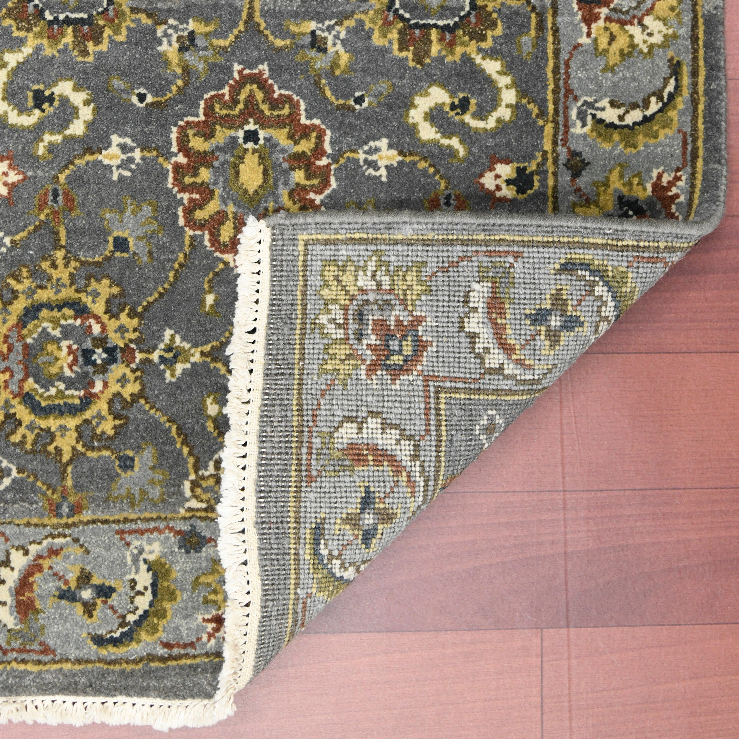 Luxor Classic Pattern Hand Knotted Rectangle Anti-Skid Designer Carpet, Prayer Rug For Office Cabins, Small Living Spaces - 2'X3'