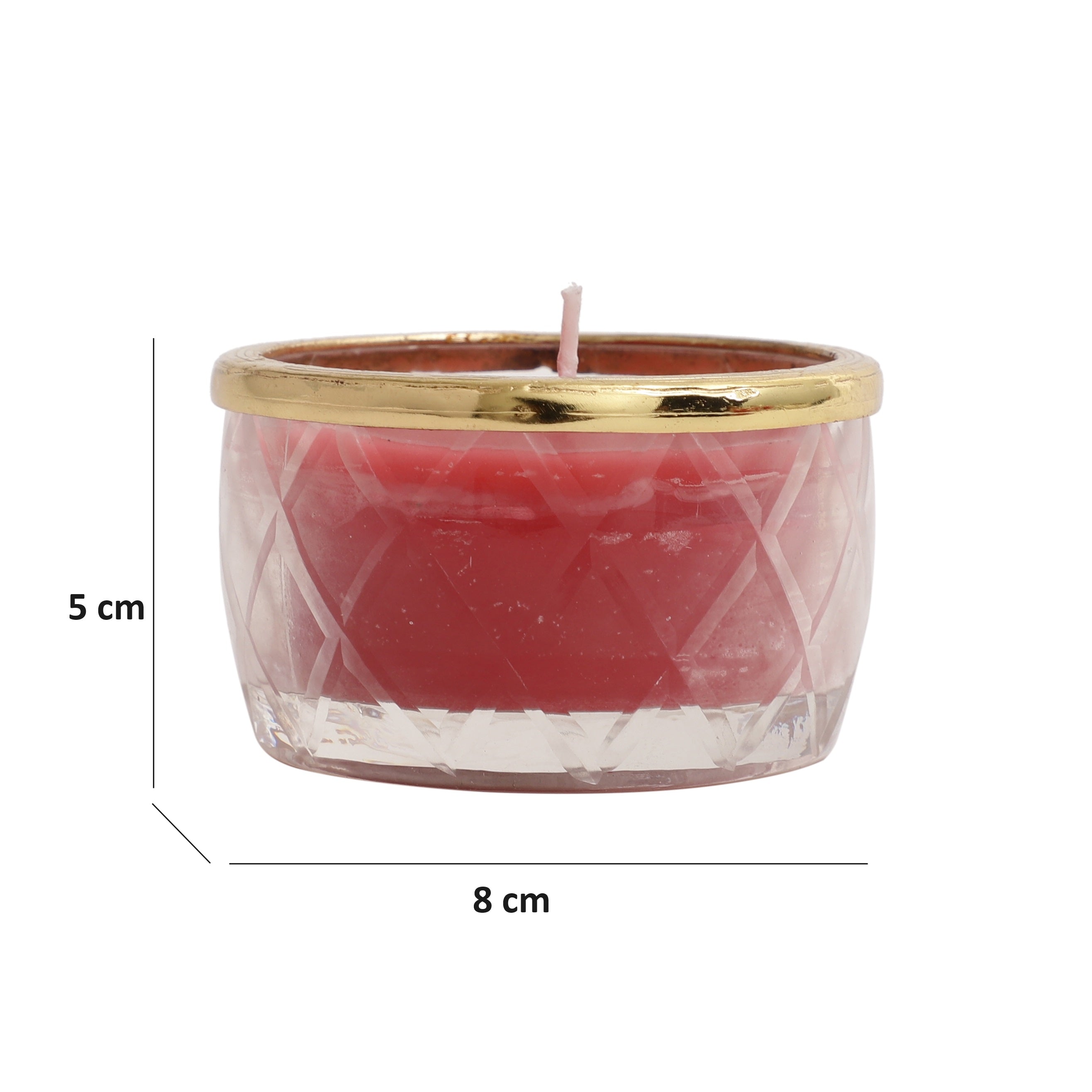 cherry blossom red scented candle jar with Golden ring M.M.I. OVERSEAS
