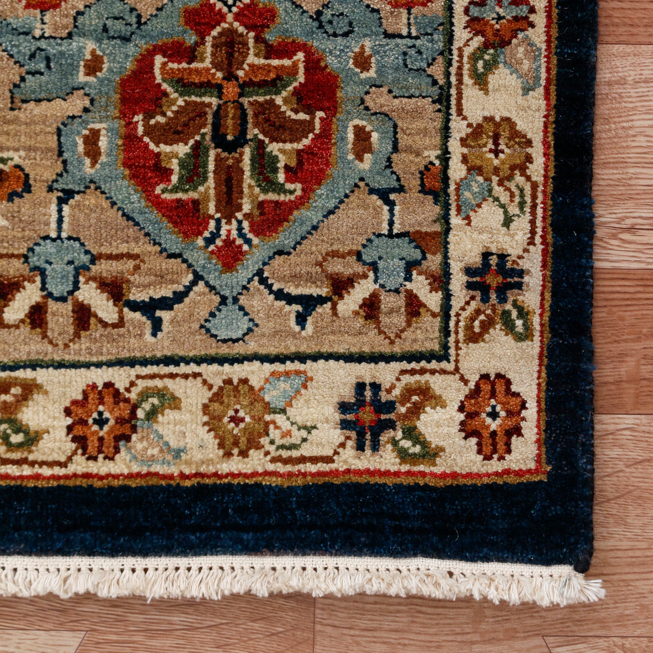 Heritage Classic Pattern Hand Knotted Rectangle Anti-Skid Designer Carpet, Prayer Rug For Office Cabins, Small Living Spaces - 4'X6' Saraswati Global