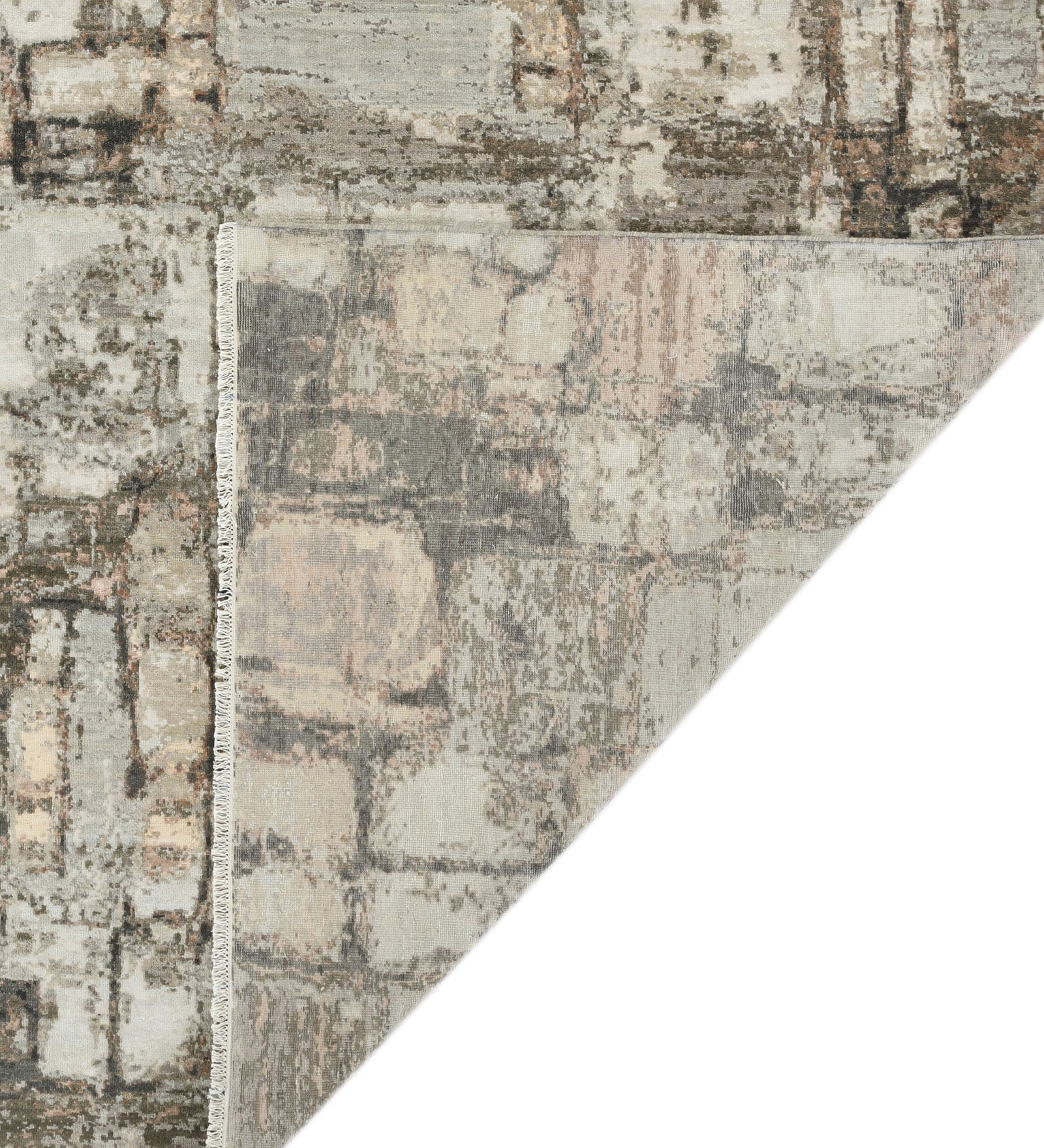 Ensemble Modern Pattern Hand Knotted Rectangle Anti-Skid Designer Carpet, Prayer Rug For Office Cabins, Small Living Spaces - 3'x5'