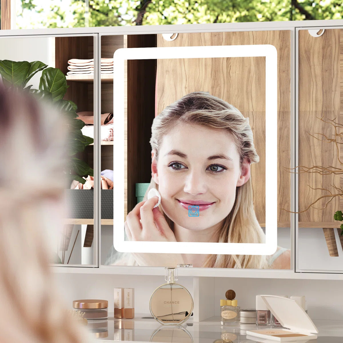 Luxury Makeup Vanity Desk with LED Lights and Storage