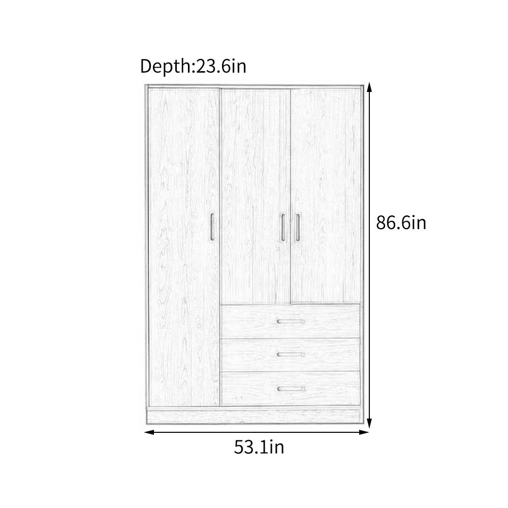 Elegant Chinese-Style Wardrobe – Retro Wooden Bedroom Storage Cabinet-OUCH CART | Wardrobe