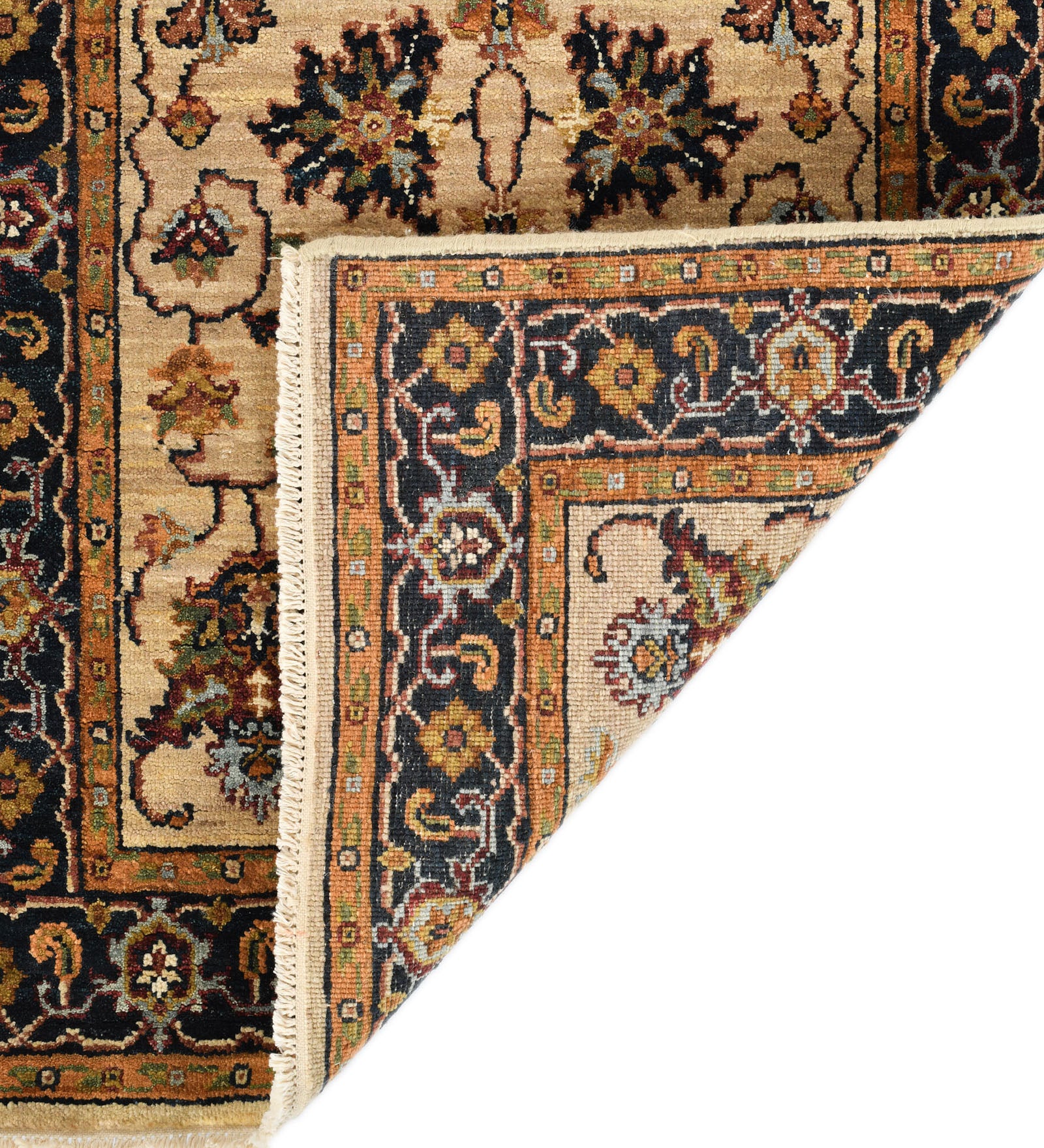 Heritage Classic Pattern Hand Knotted Rectangle Anti-Skid Designer Carpet, Prayer Rug For Office Cabins, Small Living Spaces - 2.6"X12'