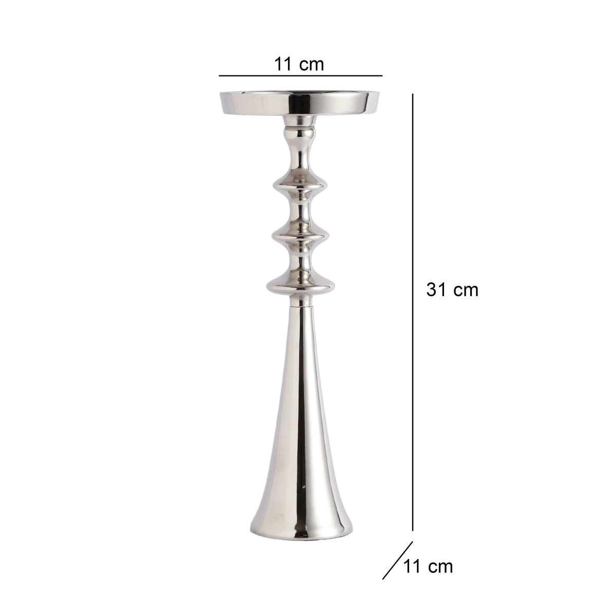 Altar Flame Silver Candle holder M.M.I. OVERSEAS