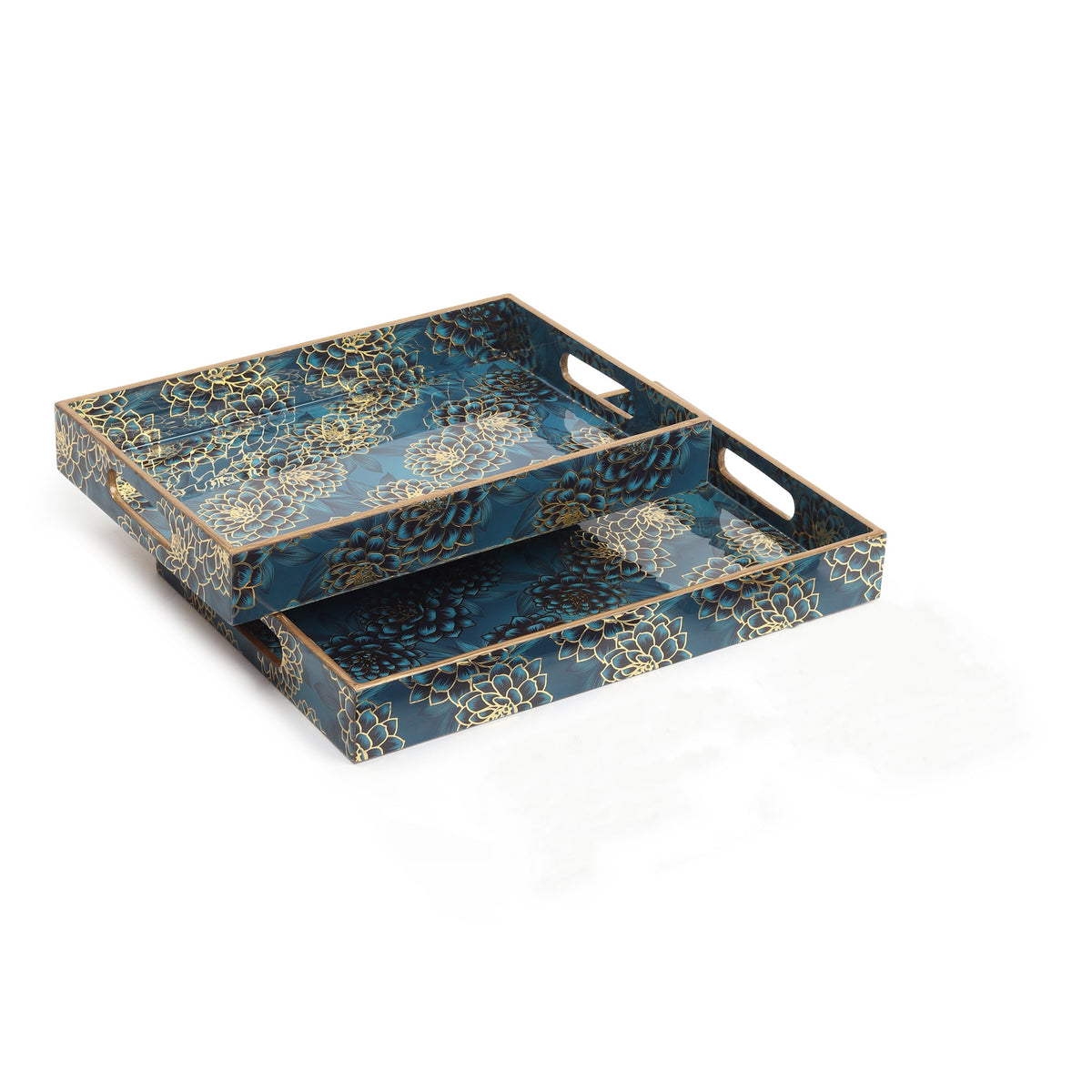 Saphire Wreath Tray Set of 2 M.M.I. OVERSEAS