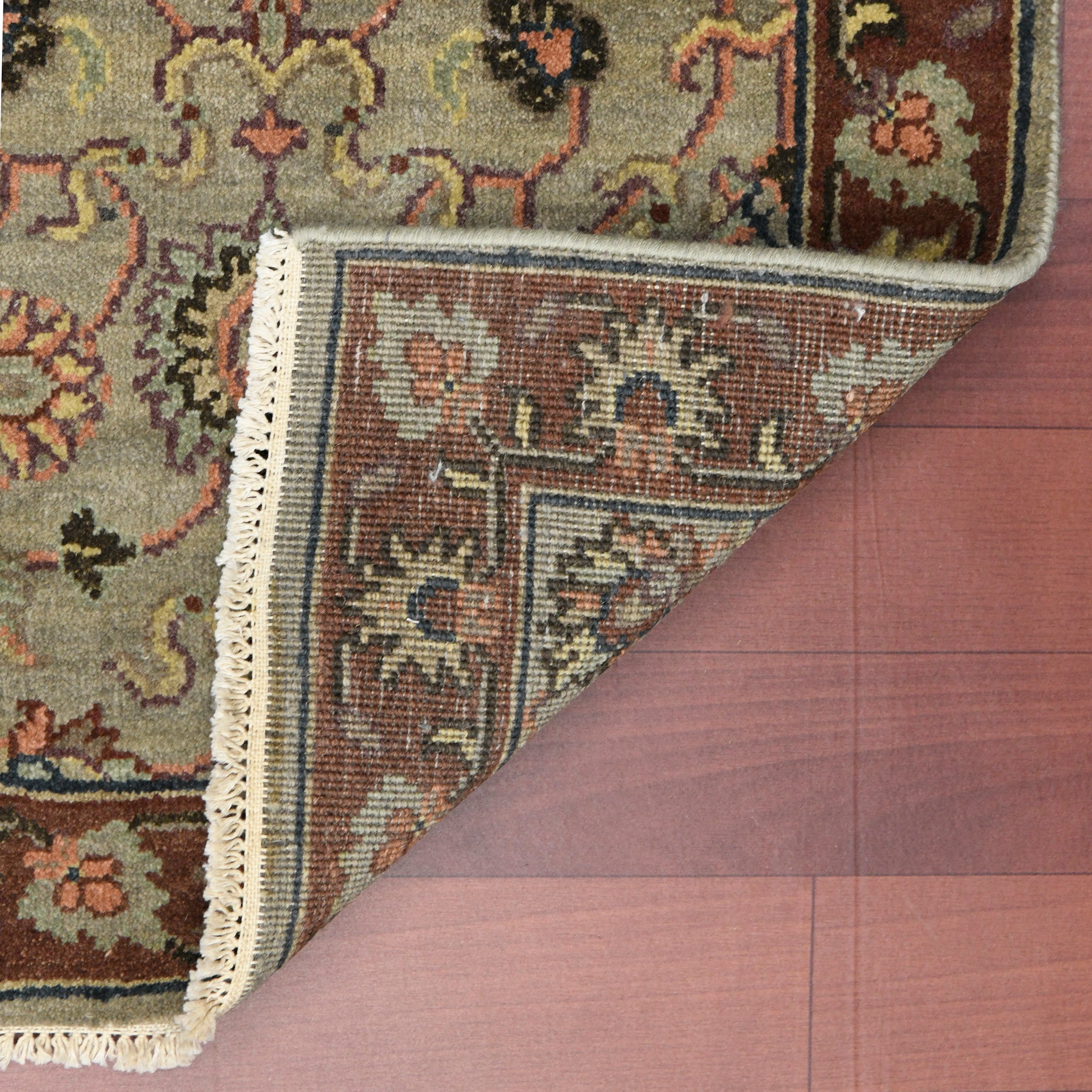 Luxor Classic Pattern Hand Knotted Rectangle Anti-Skid Designer Carpet, Prayer Rug For Office Cabins, Small Living Spaces - 2'X3'