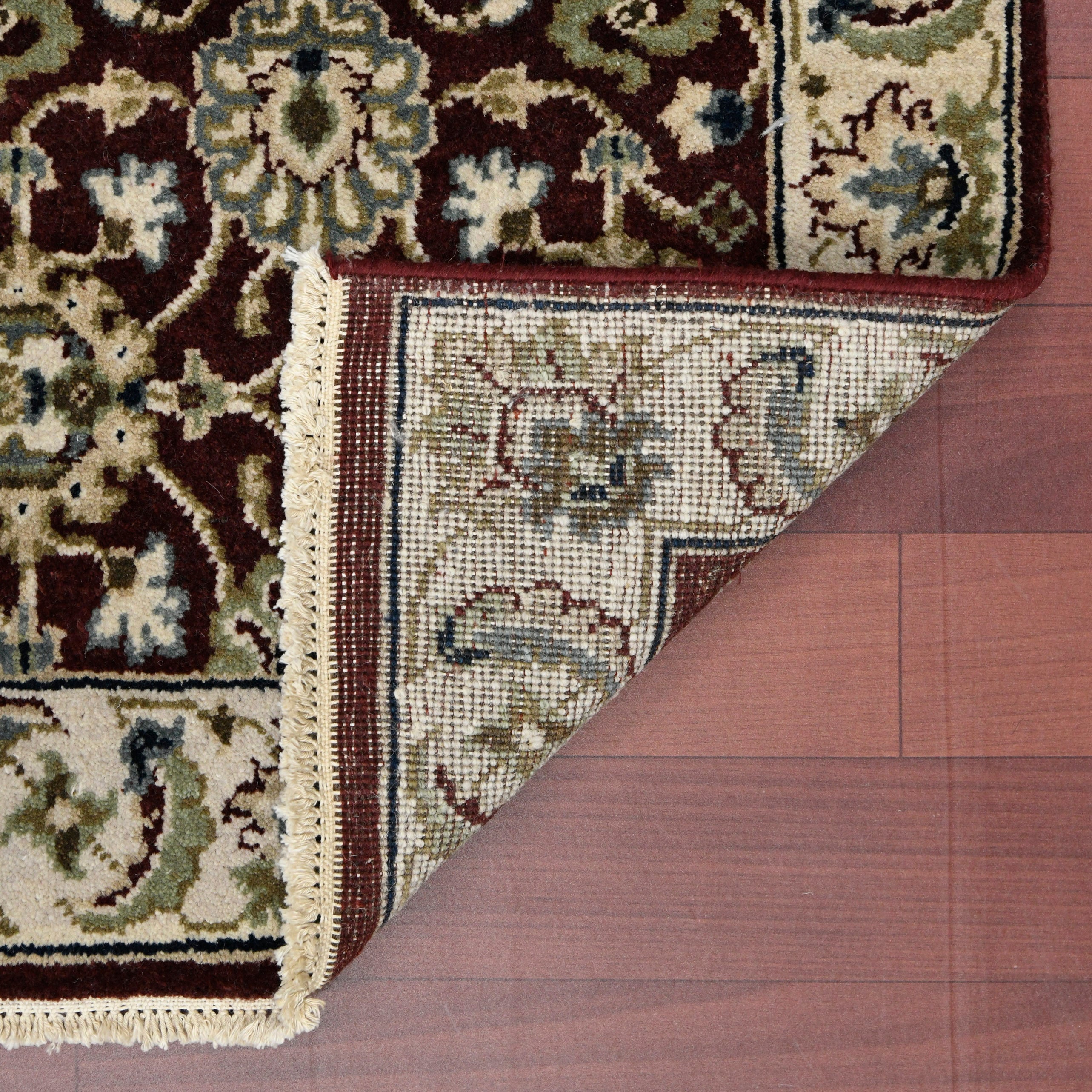 Luxor Classic Pattern Hand Knotted Rectangle Anti-Skid Designer Carpet, Prayer Rug For Office Cabins, Small Living Spaces - 2'X3'