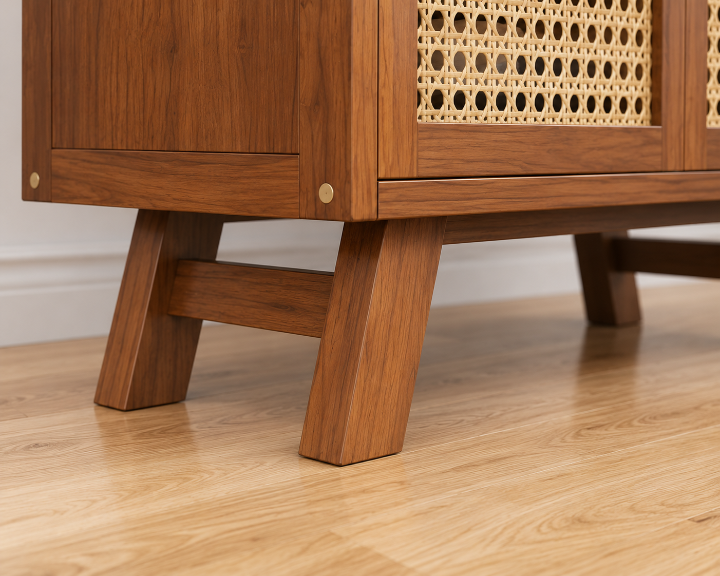 Modern Solid Wood Shoe Cabinet with Angled Legs | Mid-Century Wooden Shoe Storage Organizer | Scandinavian Entryway Shoe Rack OUCH CART