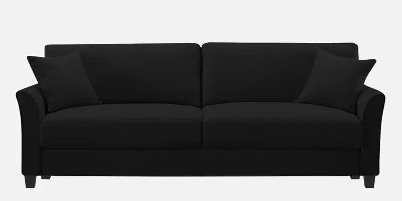 Velvet 3 Seater Sofa in Adam Black Colour - Ouch Cart