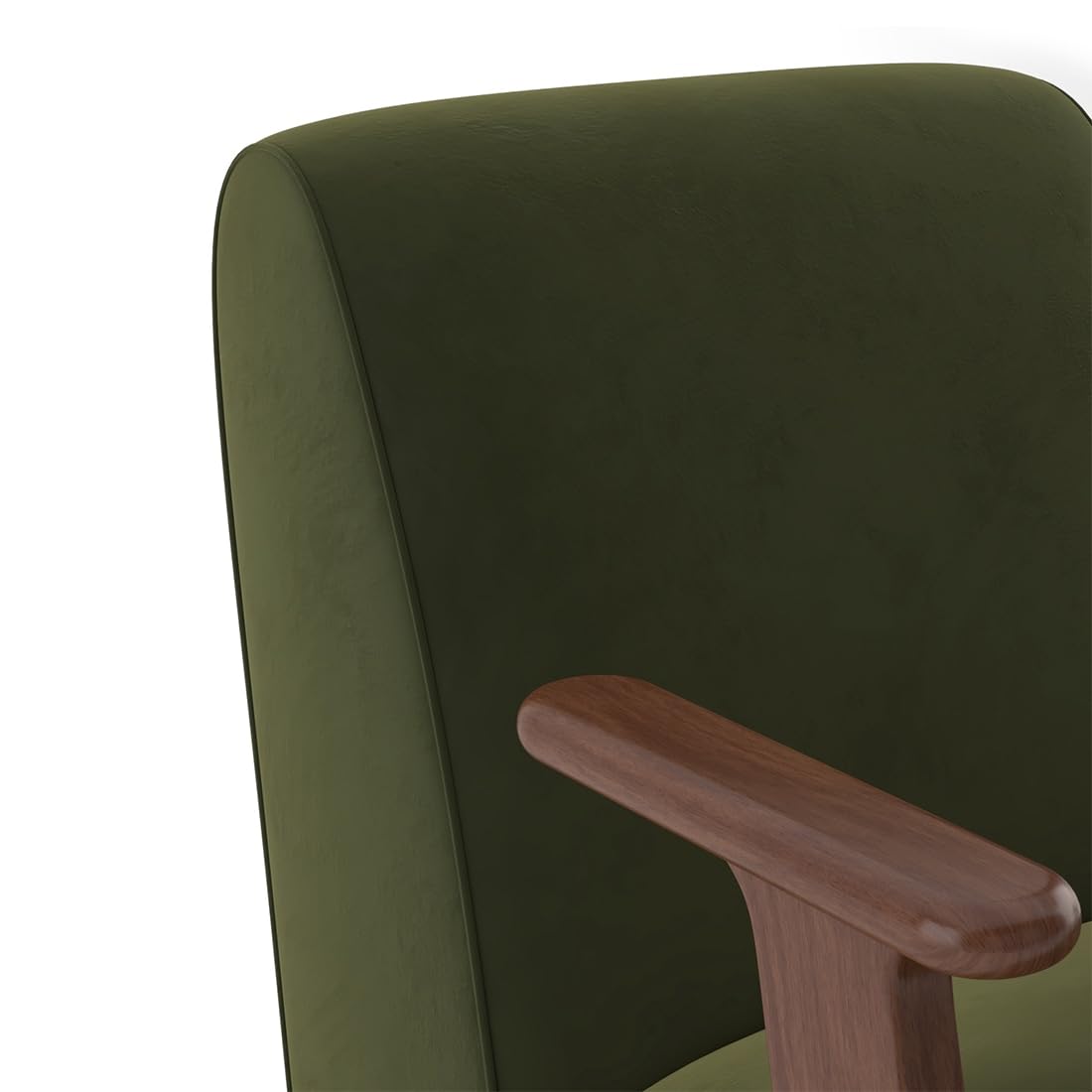 Deep Olive Velvet Lounge Chair | Modern Upholstered Accent Chair for Living Room