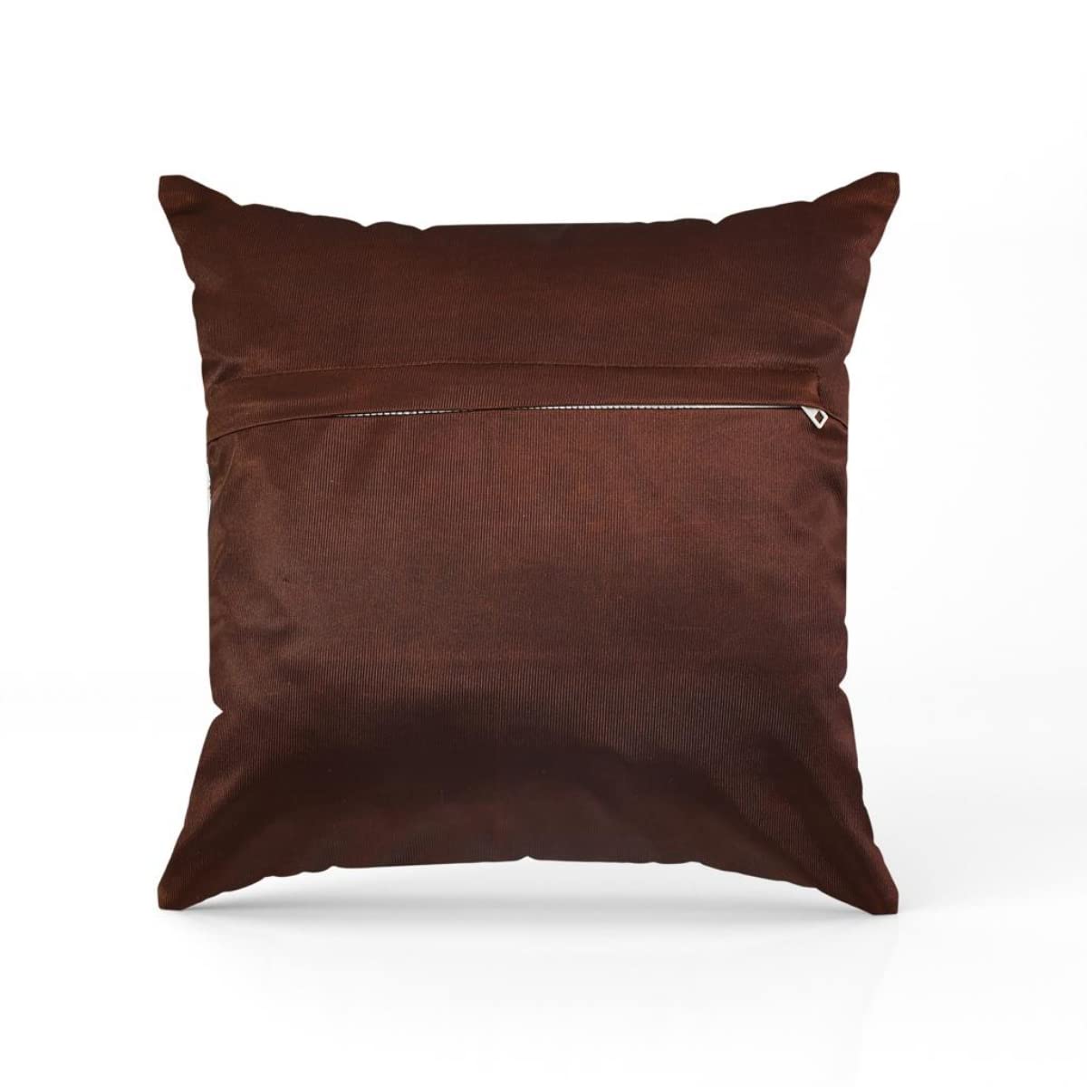 Brown Diamond Quilted Velvet Cushion Covers, 16 x 16 Inch, Set of 5 OUCH CART