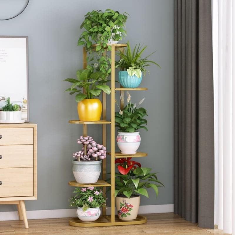 indoor corner plant stand ideas 6-Tier Metal Plant Stand for 7 Pots – Indoor Outdoor Flower Shelf, Cor