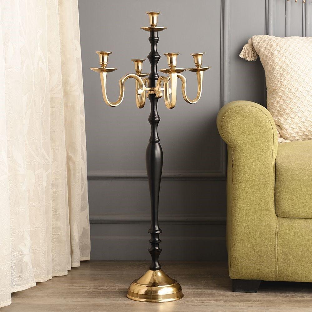 Tree of Life Candle Holder Black & Gold - Ouch Cart