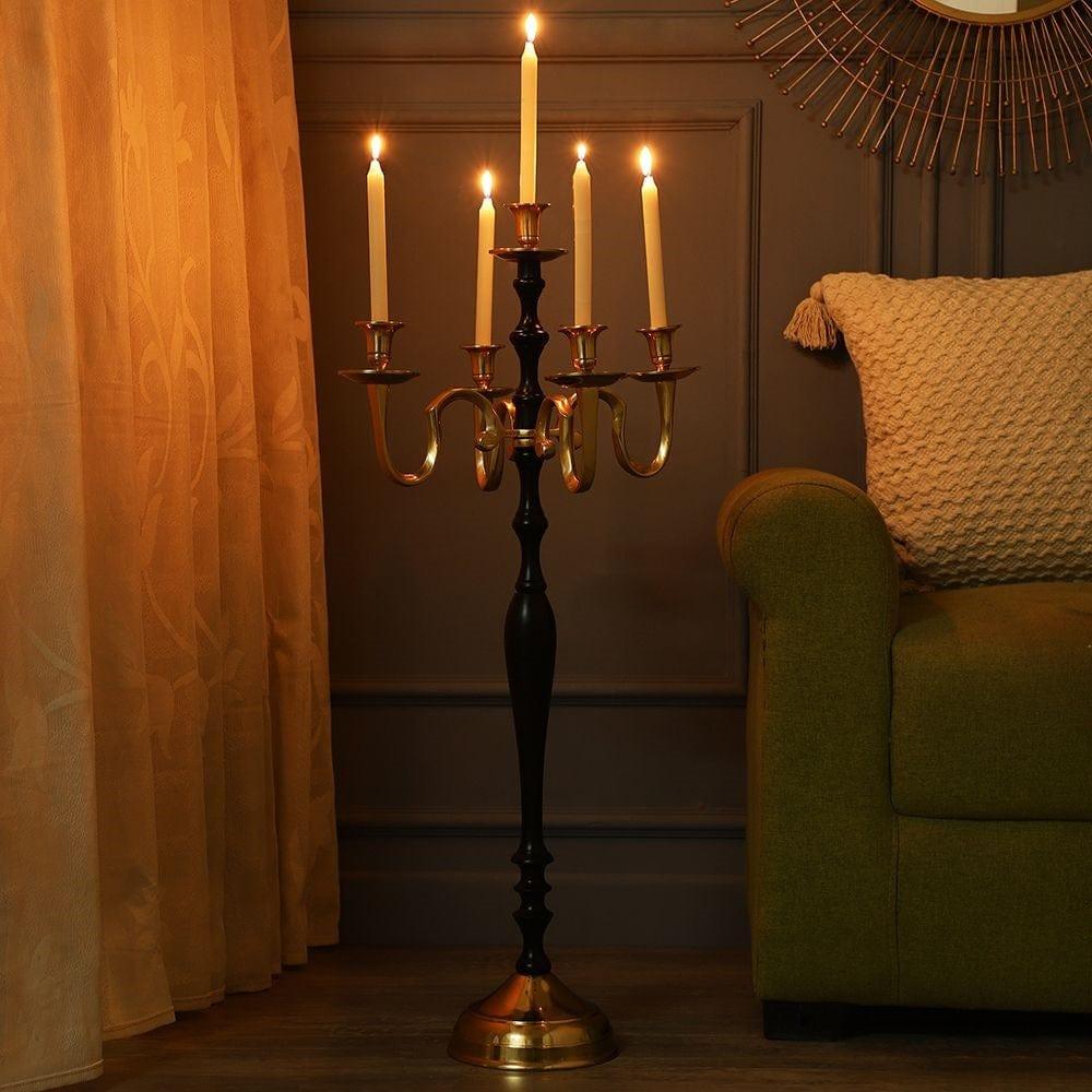 Tree of Life Candle Holder Black & Gold - Ouch Cart