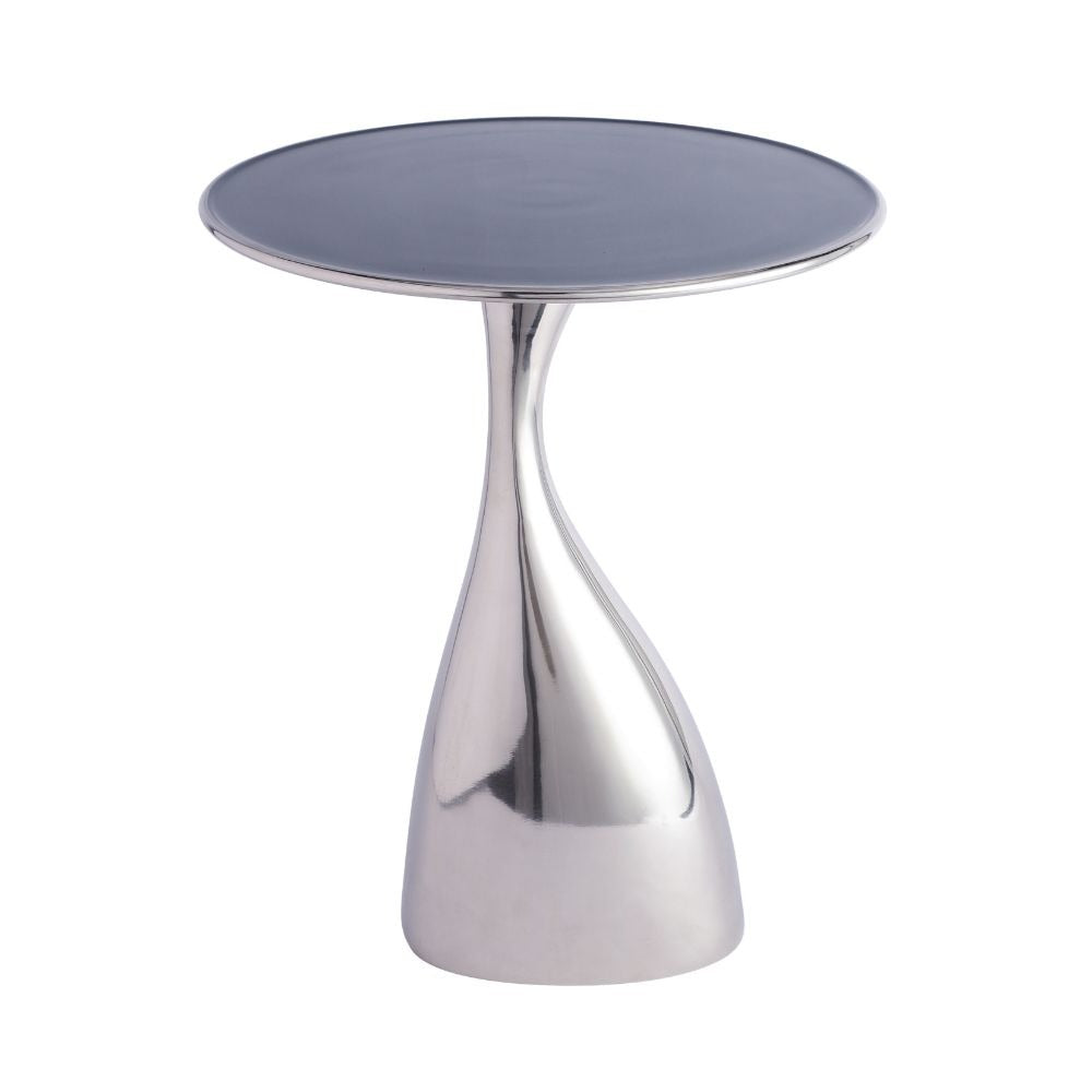 De Maison Decor Ernest Table In Blue Enamel Silver Finish M.M.I. OVERSEAS