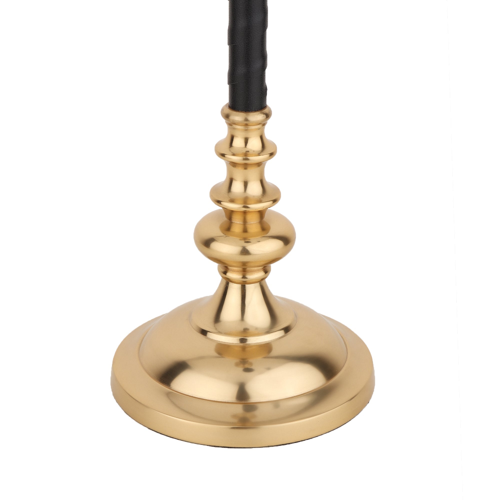 LeatherLuxe Candle holder in Brown Black Medium size M.M.I. OVERSEAS