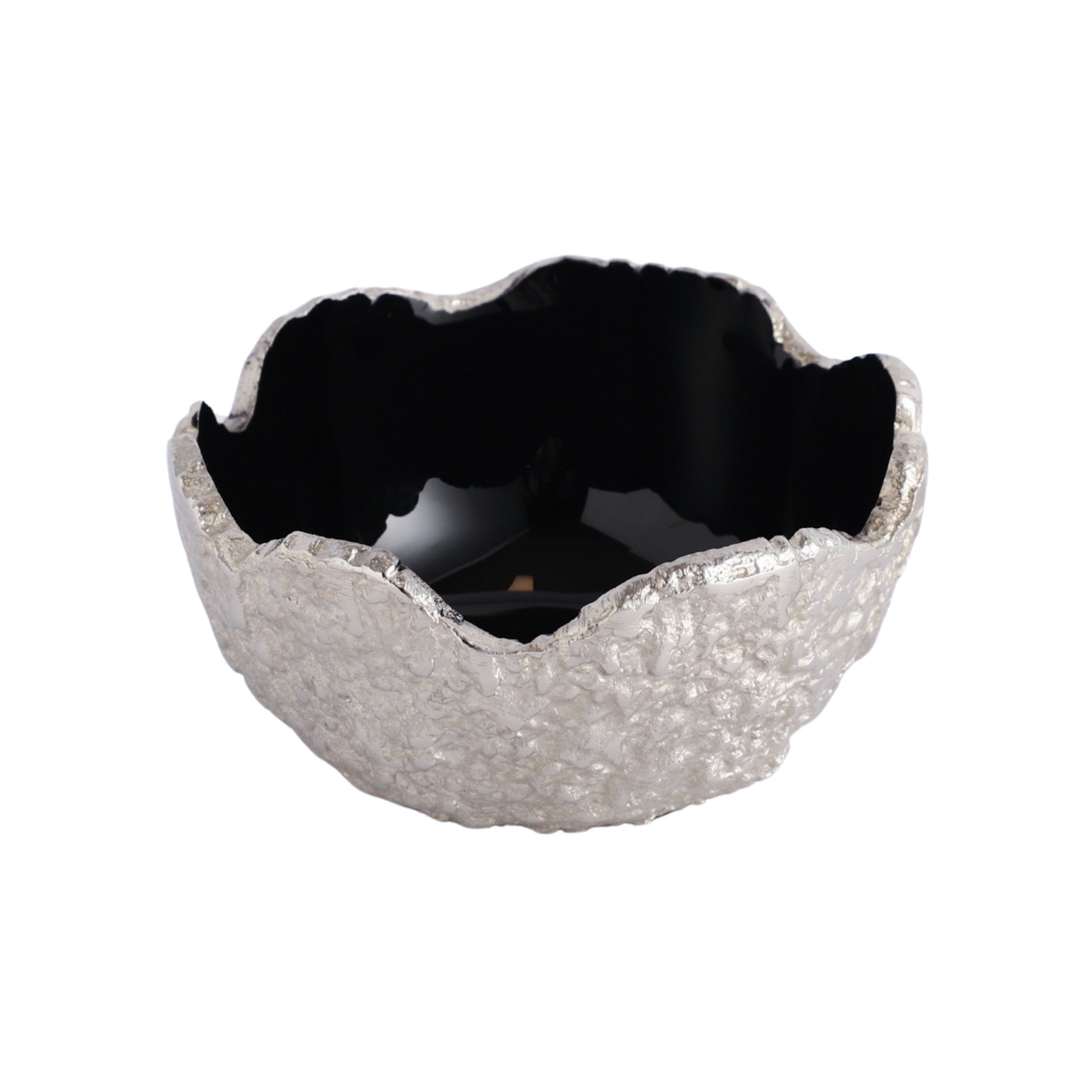 Elaris Tray & Bowl set in Silver Black