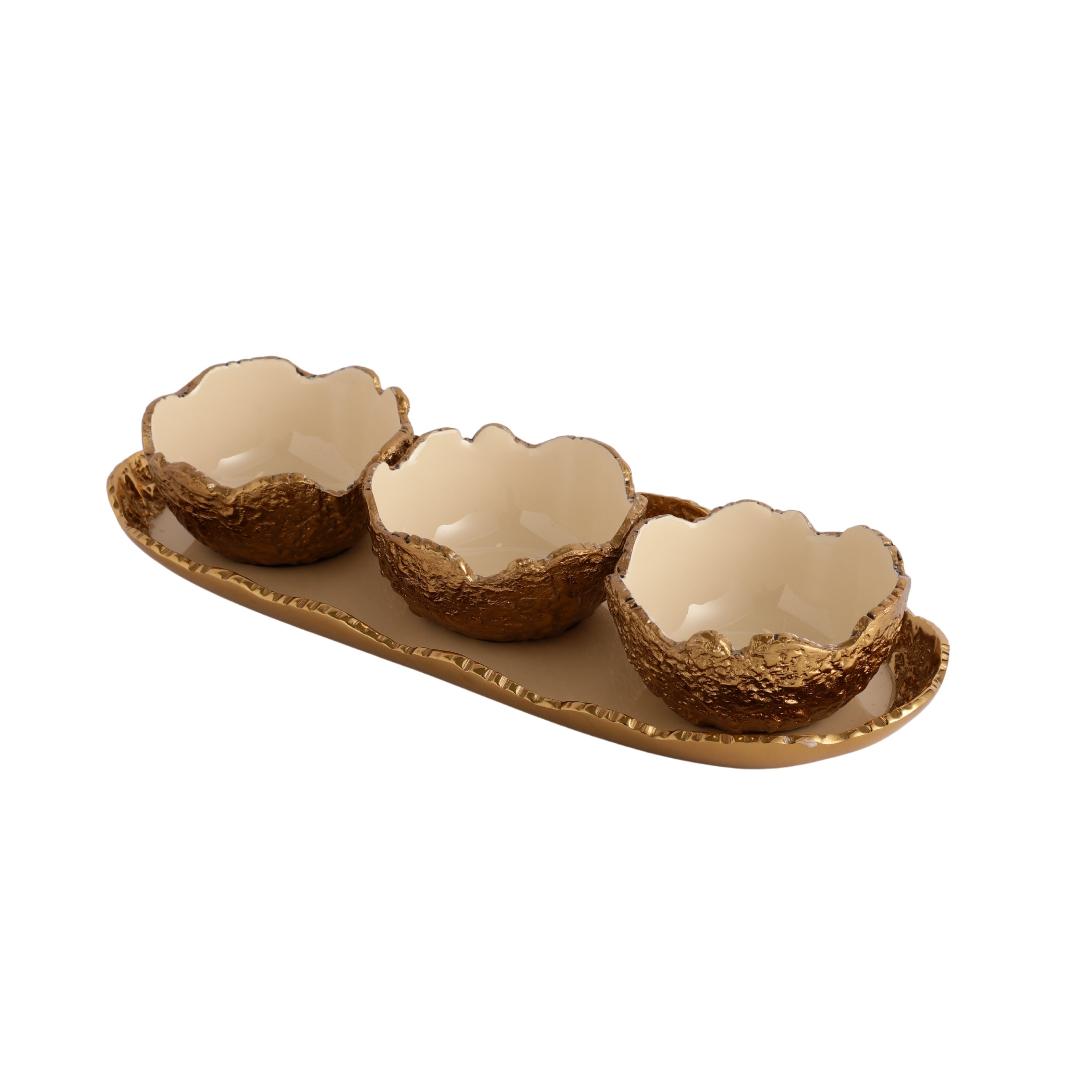 Elaris Tray & Bowl set in Gold M.M.I. OVERSEAS