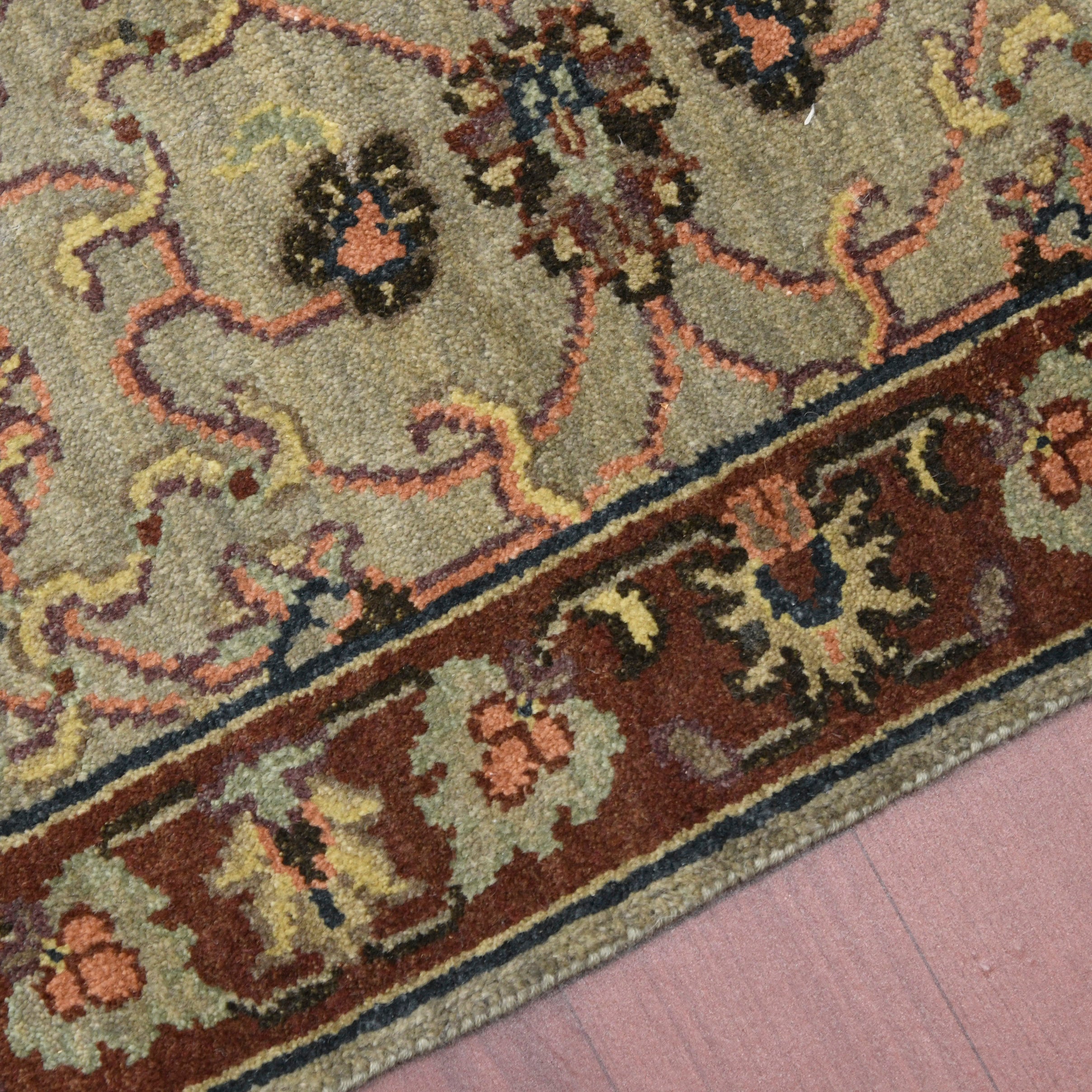 Luxor Classic Pattern Hand Knotted Rectangle Anti-Skid Designer Carpet, Prayer Rug For Office Cabins, Small Living Spaces - 2'X3'