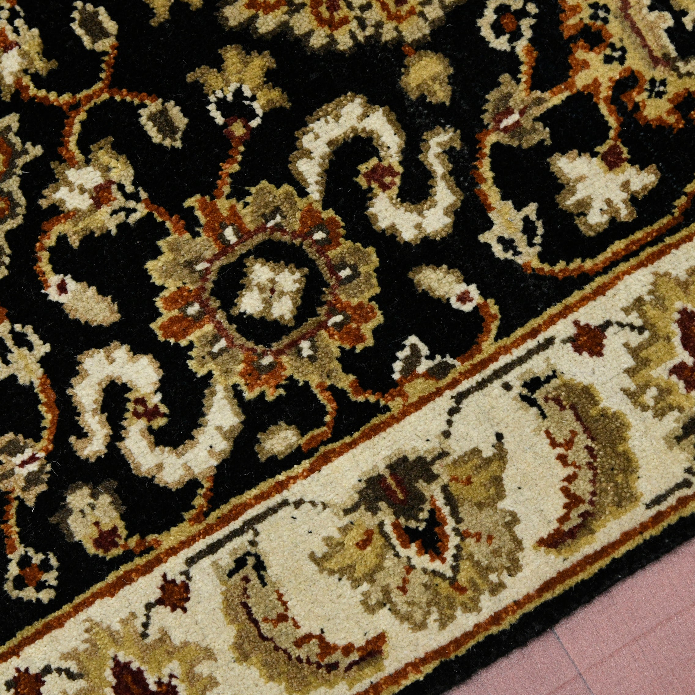 Luxor Classic Pattern Hand Knotted Rectangle Anti-Skid Designer Carpet, Prayer Rug For Office Cabins, Small Living Spaces - 2'X3'