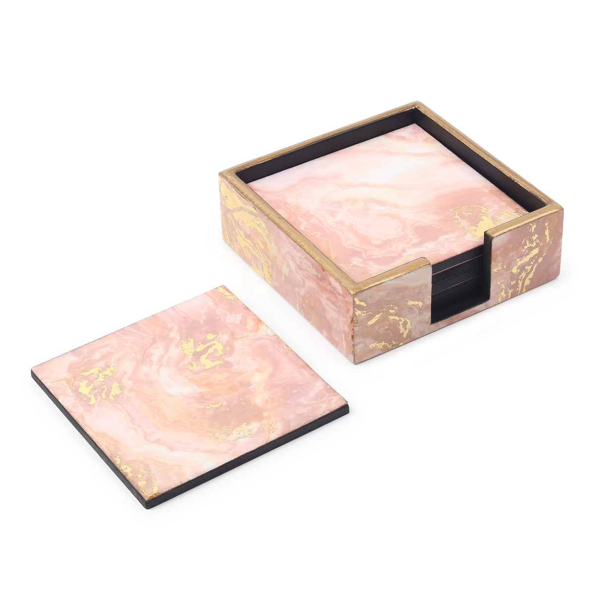 Rosa Perlino Coaster Set of 4 M.M.I. OVERSEAS