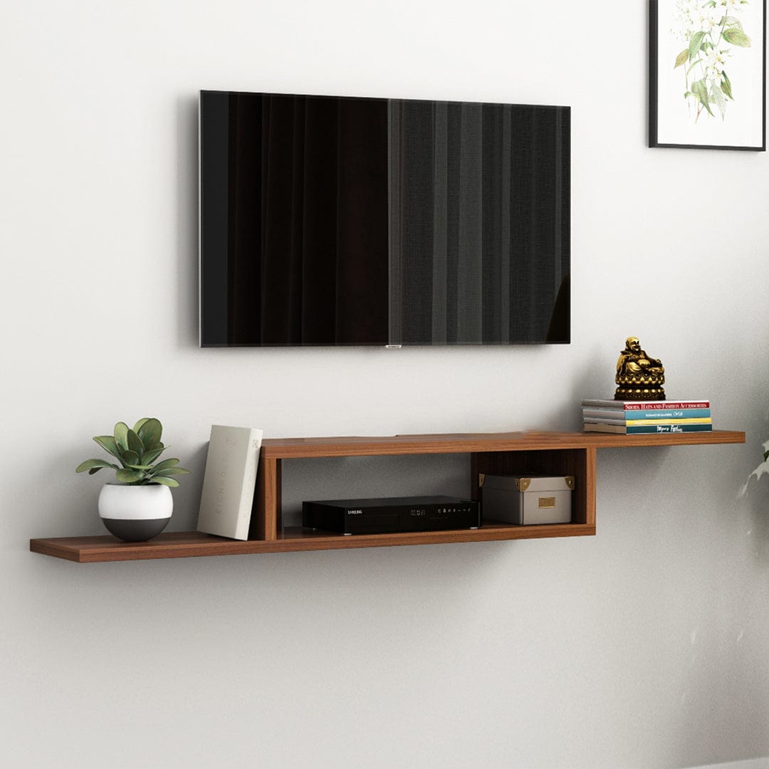 Adroit Engineered Wood Wall-Mounted Tv Unit with Open Storage