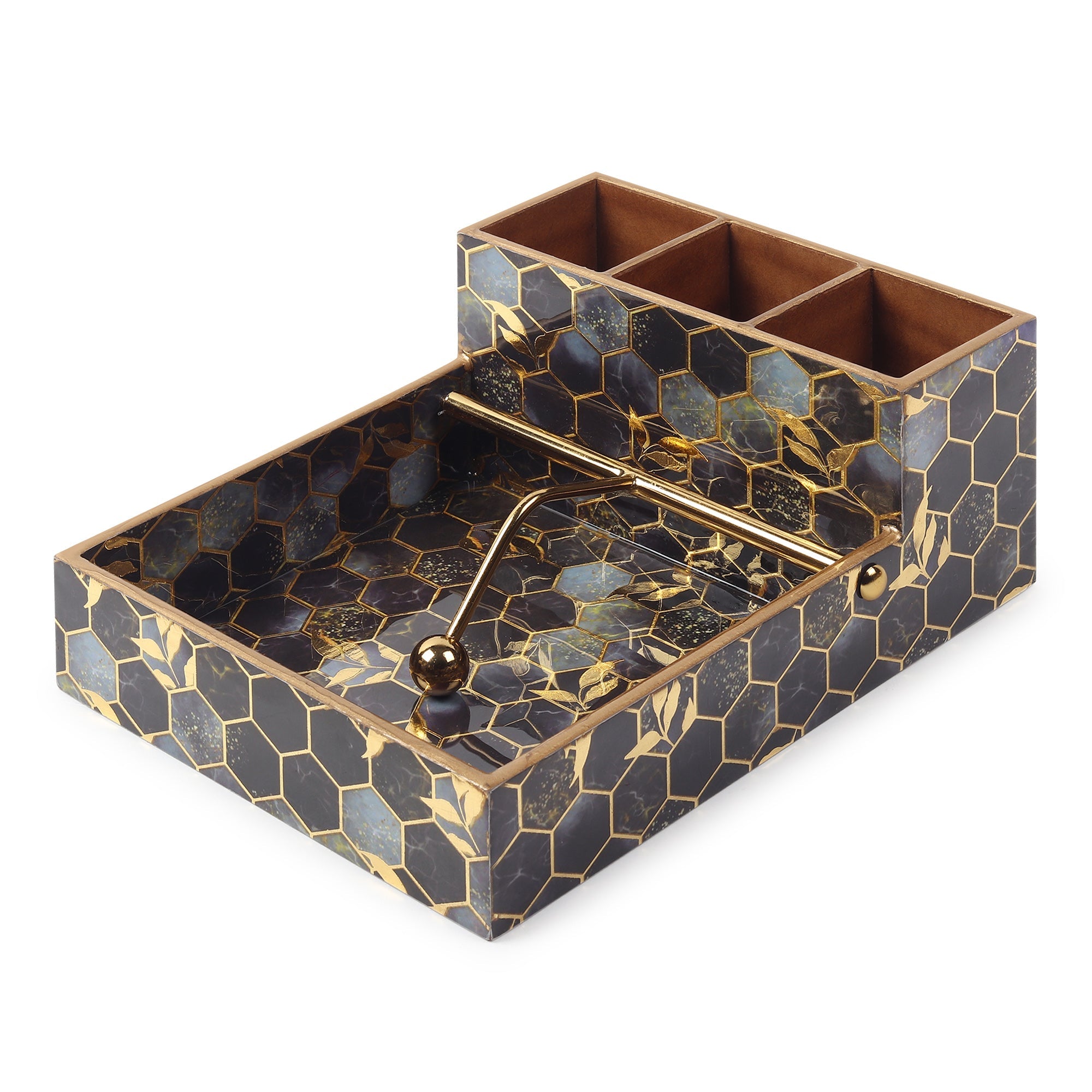 Gilded Hive Cutlery and Tissue Holder M.M.I. OVERSEAS