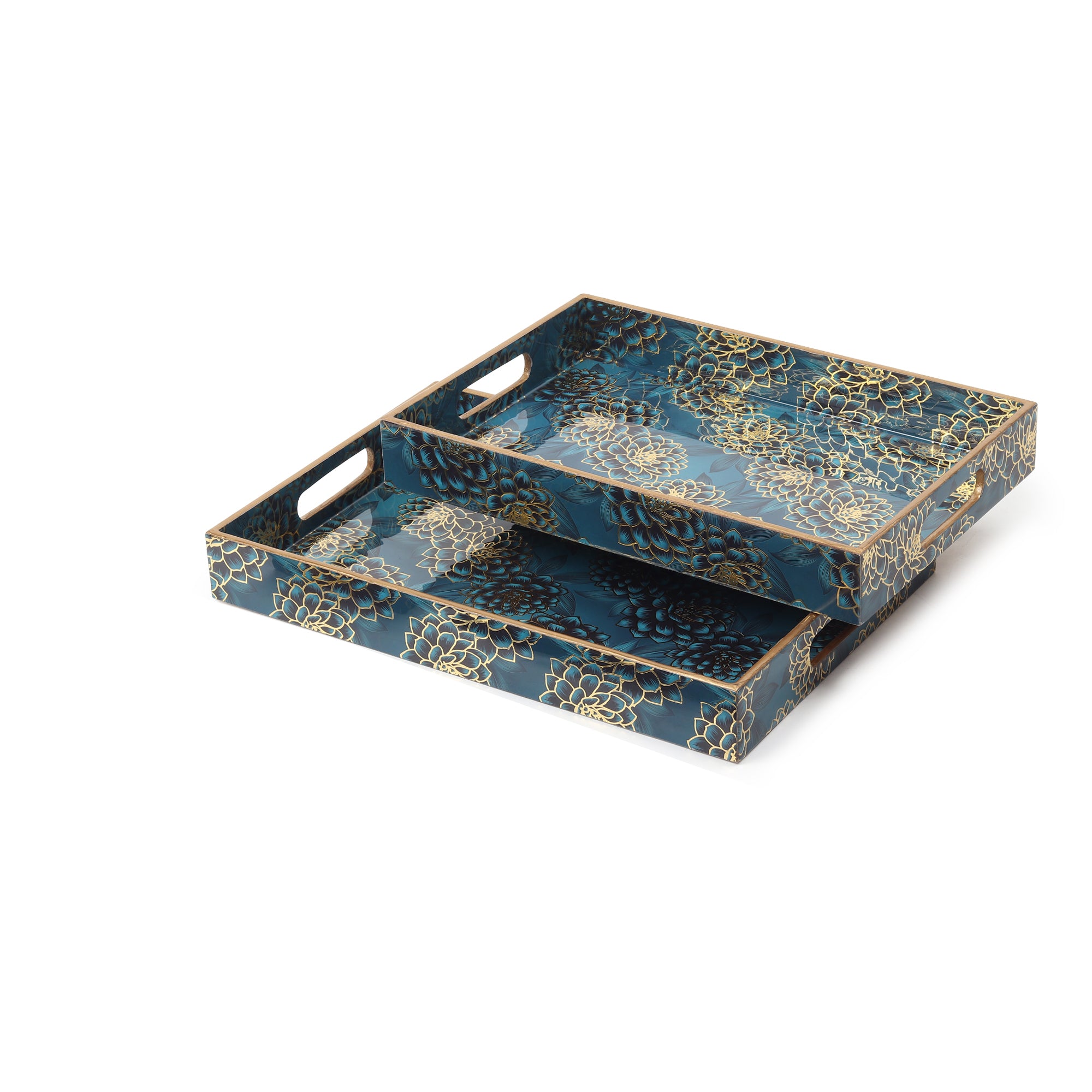 Saphire Wreath Tray Set of 2