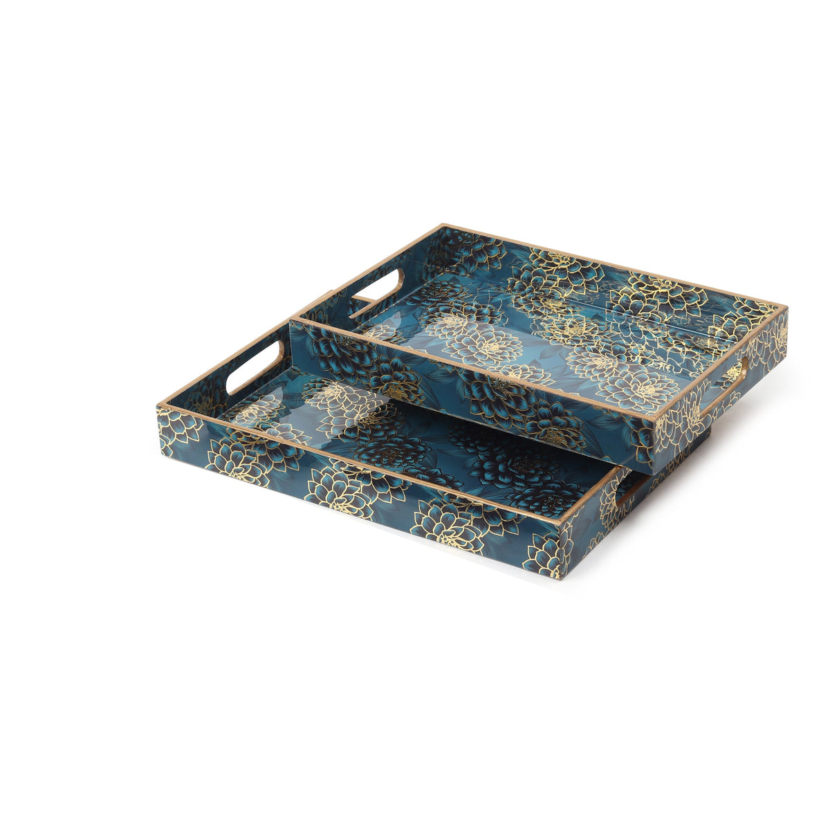 Saphire Wreath Tray Set of 2 M.M.I. OVERSEAS