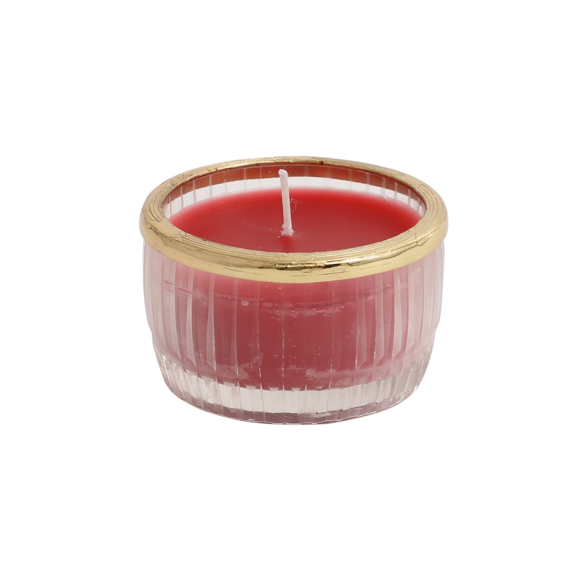 cherry blossom red scented candle glass jar with Golden ring M.M.I. OVERSEAS