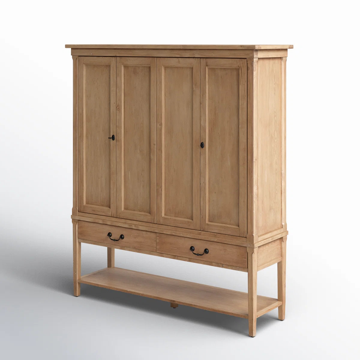 Annabel 4-Door Solid Wood Wardrobe Armoire Minimalist Stylish Storage OUCH CART