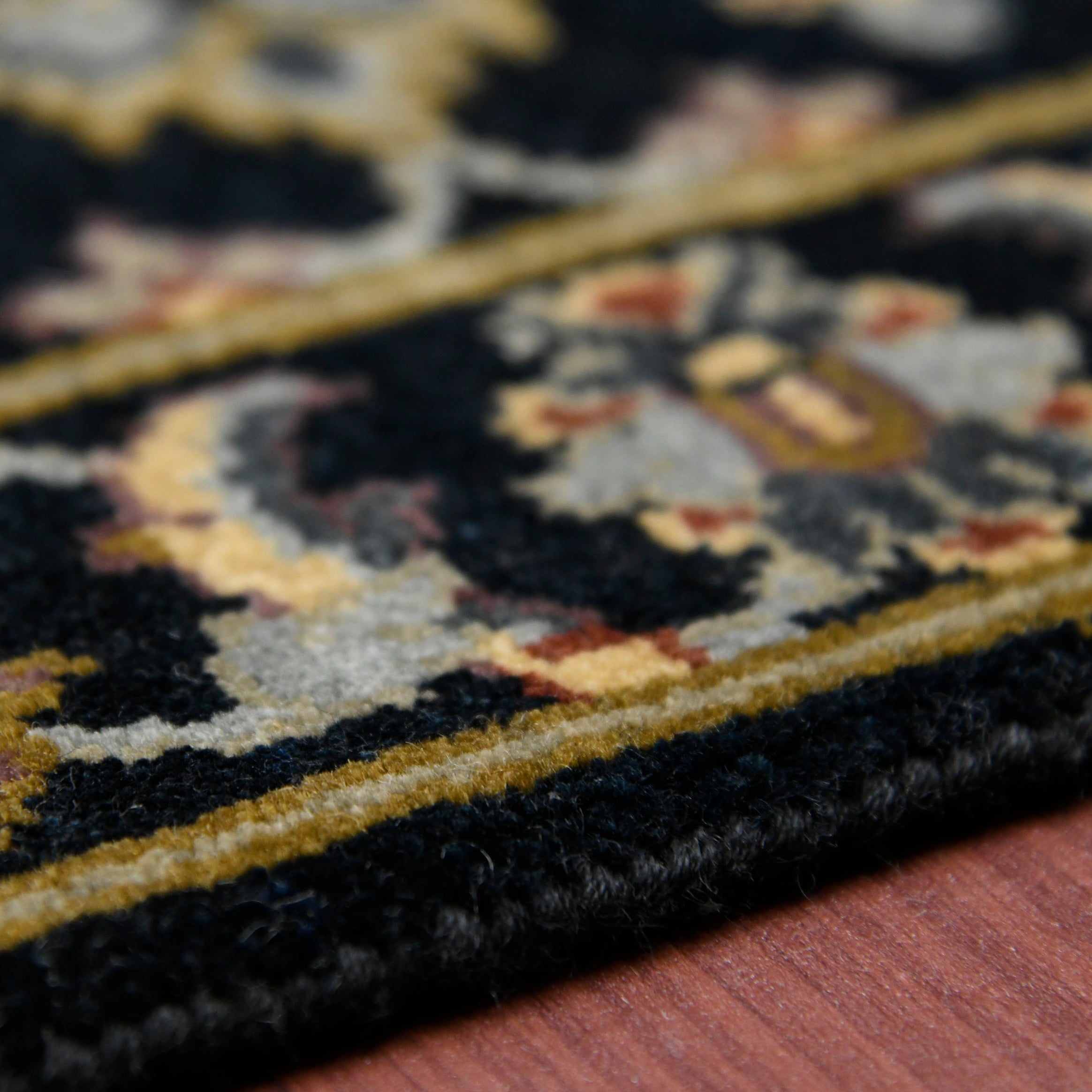 Luxor Classic Pattern Hand Knotted Rectangle Anti-Skid Designer Carpet, Prayer Rug For Office Cabins, Small Living Spaces - 2'X3'