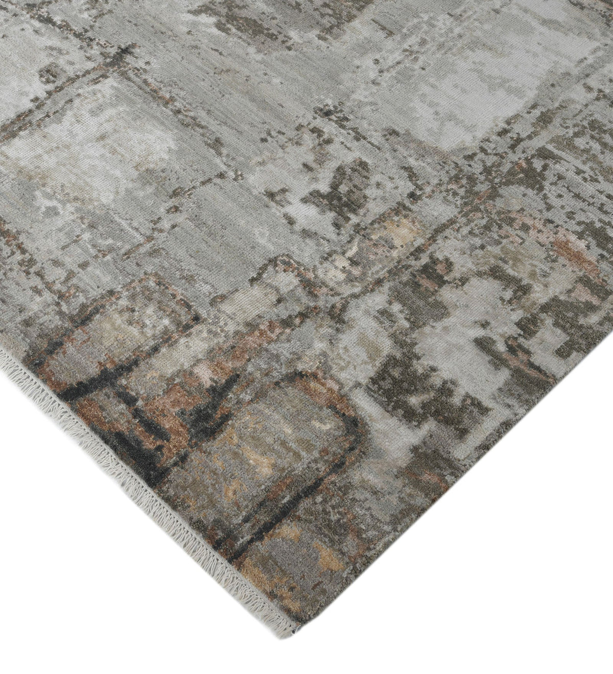 Ensemble Modern Pattern Hand Knotted Rectangle Anti-Skid Designer Carpet, Prayer Rug For Office Cabins, Small Living Spaces - 2'x3' Saraswati Global